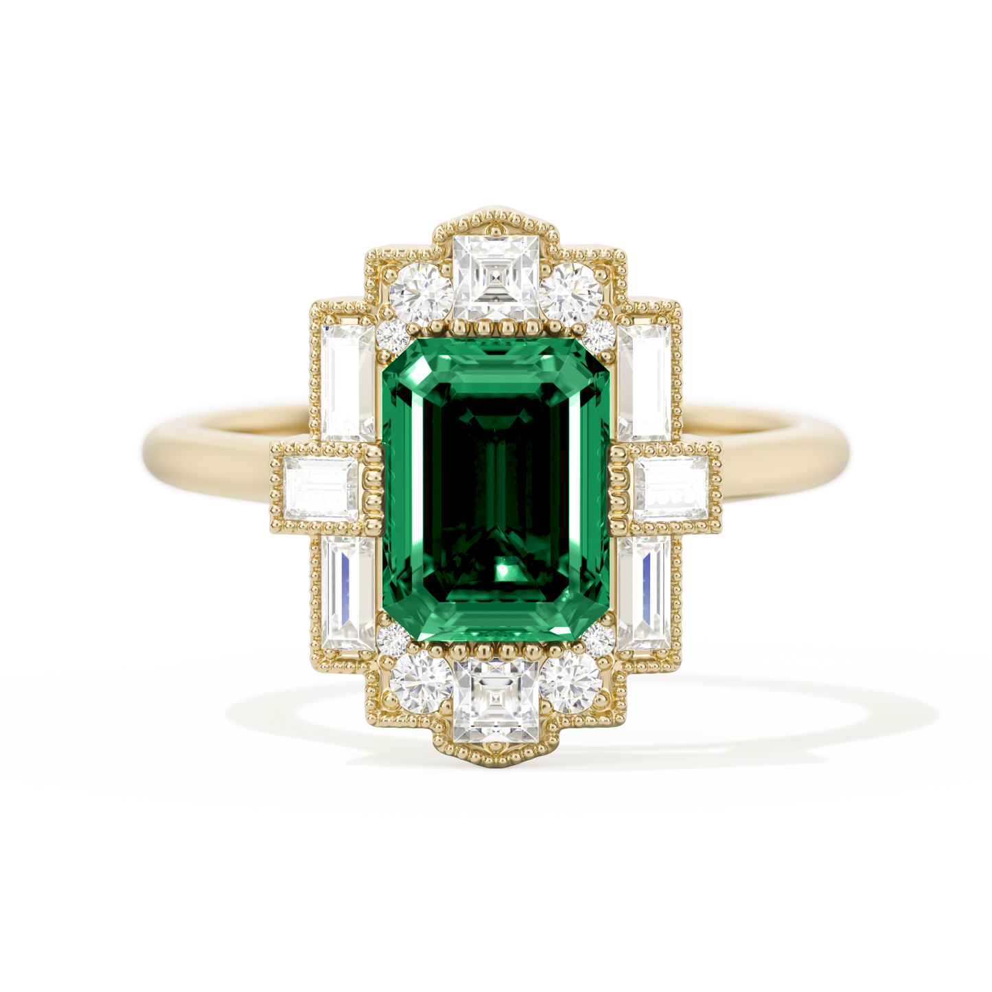 Rectangular Deco with 8x6 Emerald Cut