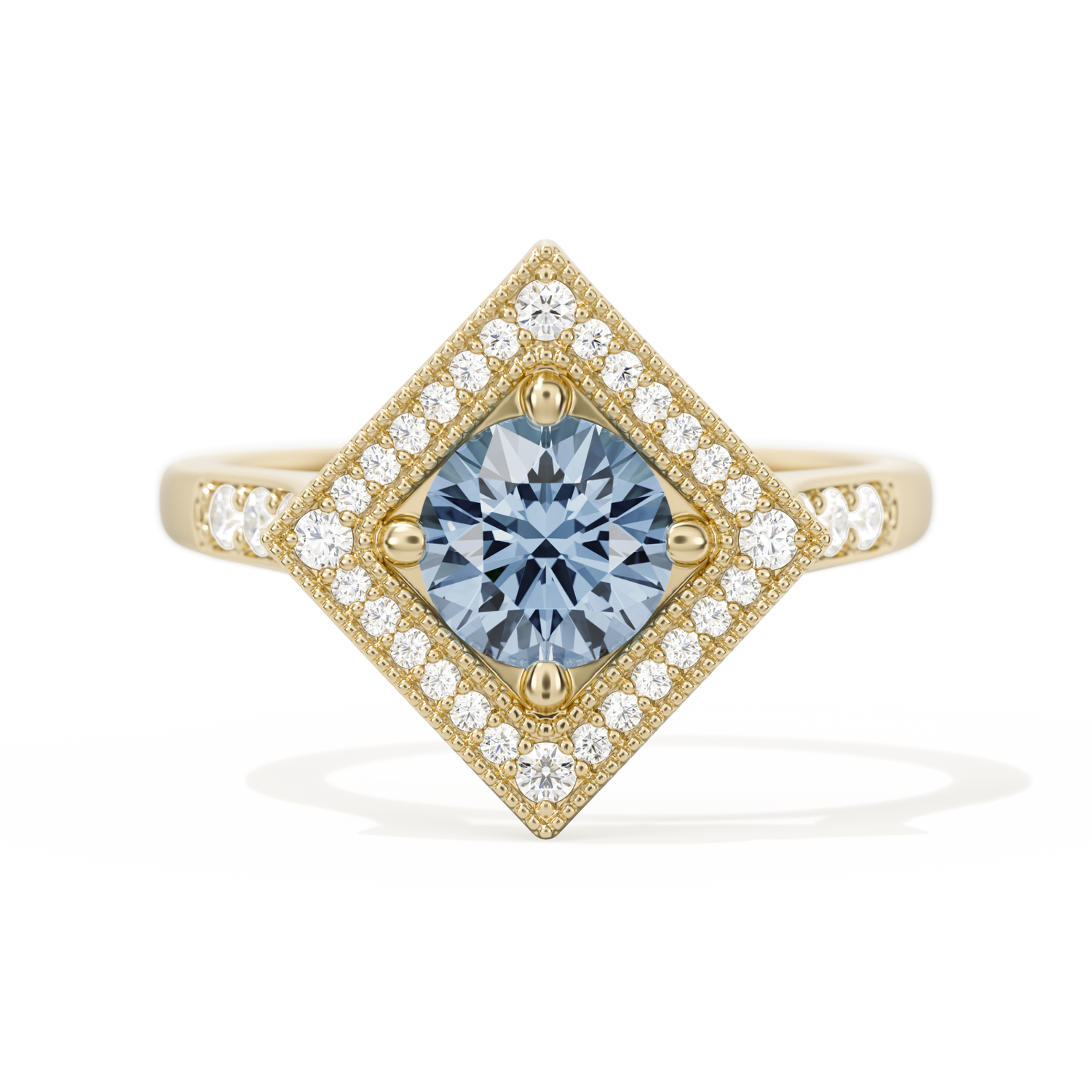 Diamond Shape Halo Round