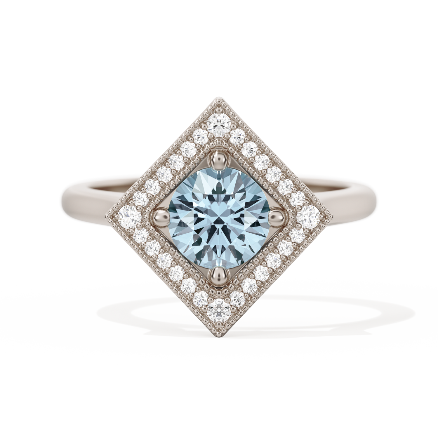 Diamond Shape Halo Round