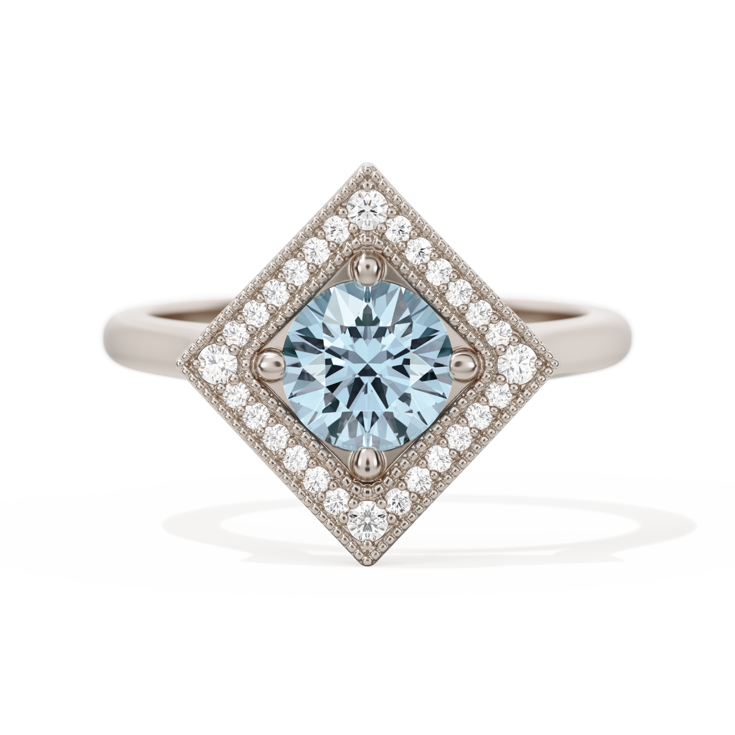 Diamond Shape Halo Round