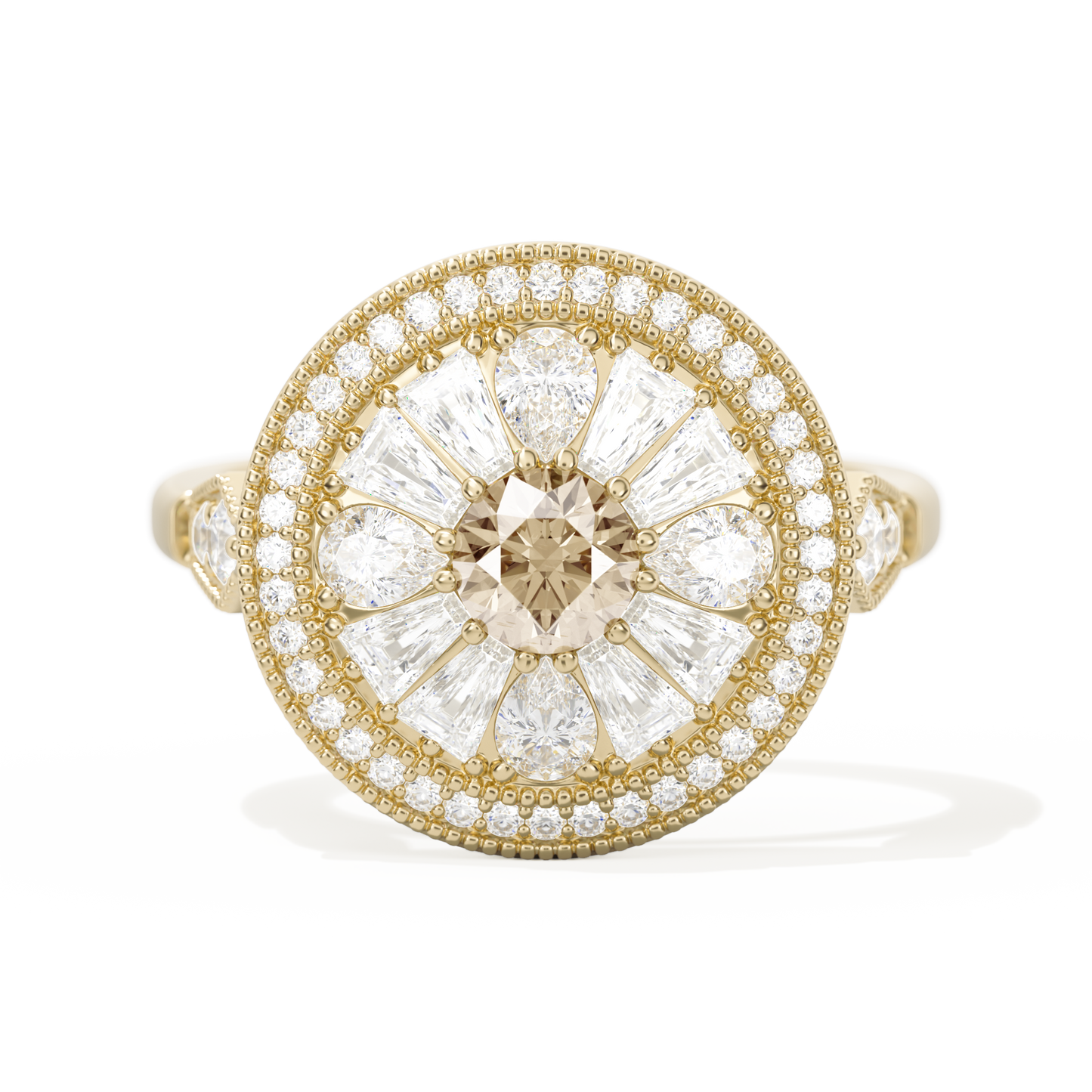 Pear & Baguette Round with Halo