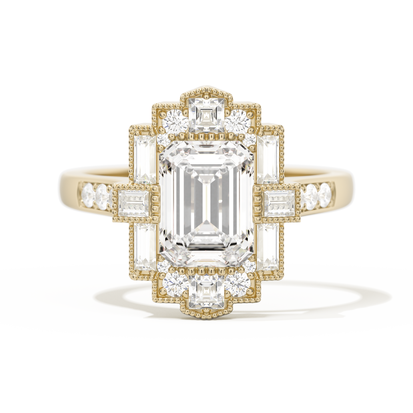 Rectangular Deco with 8x6 Emerald Cut
