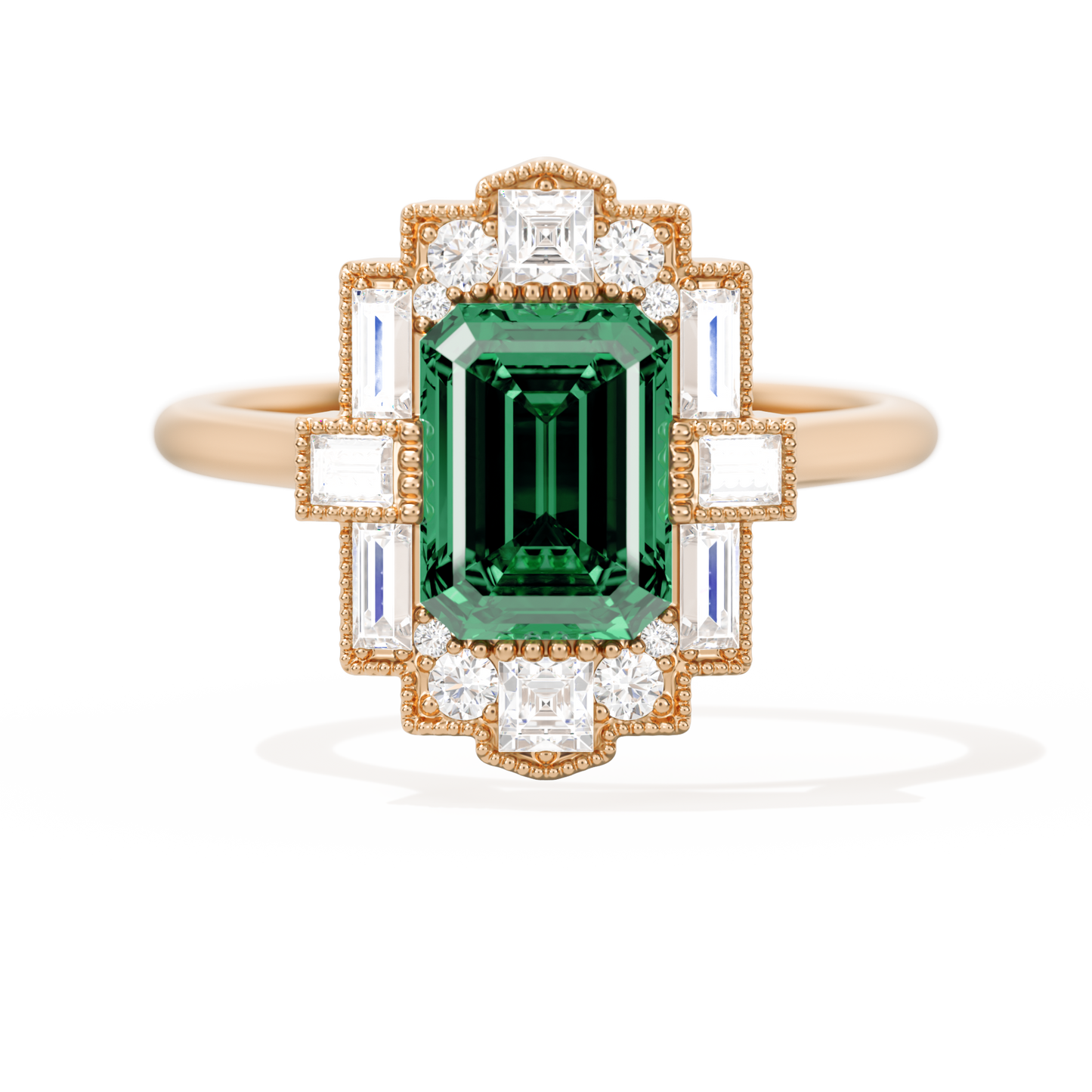 Rectangular Deco with 8x6 Emerald Cut