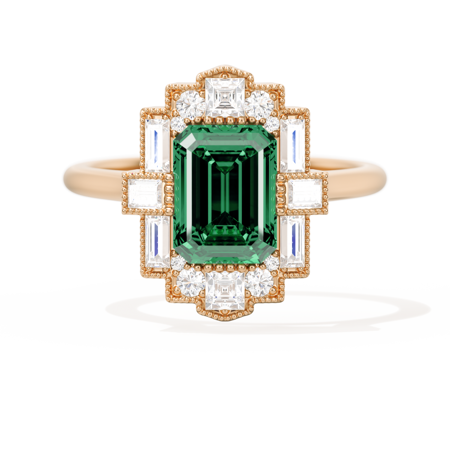 Rectangular Deco with 8x6 Emerald Cut