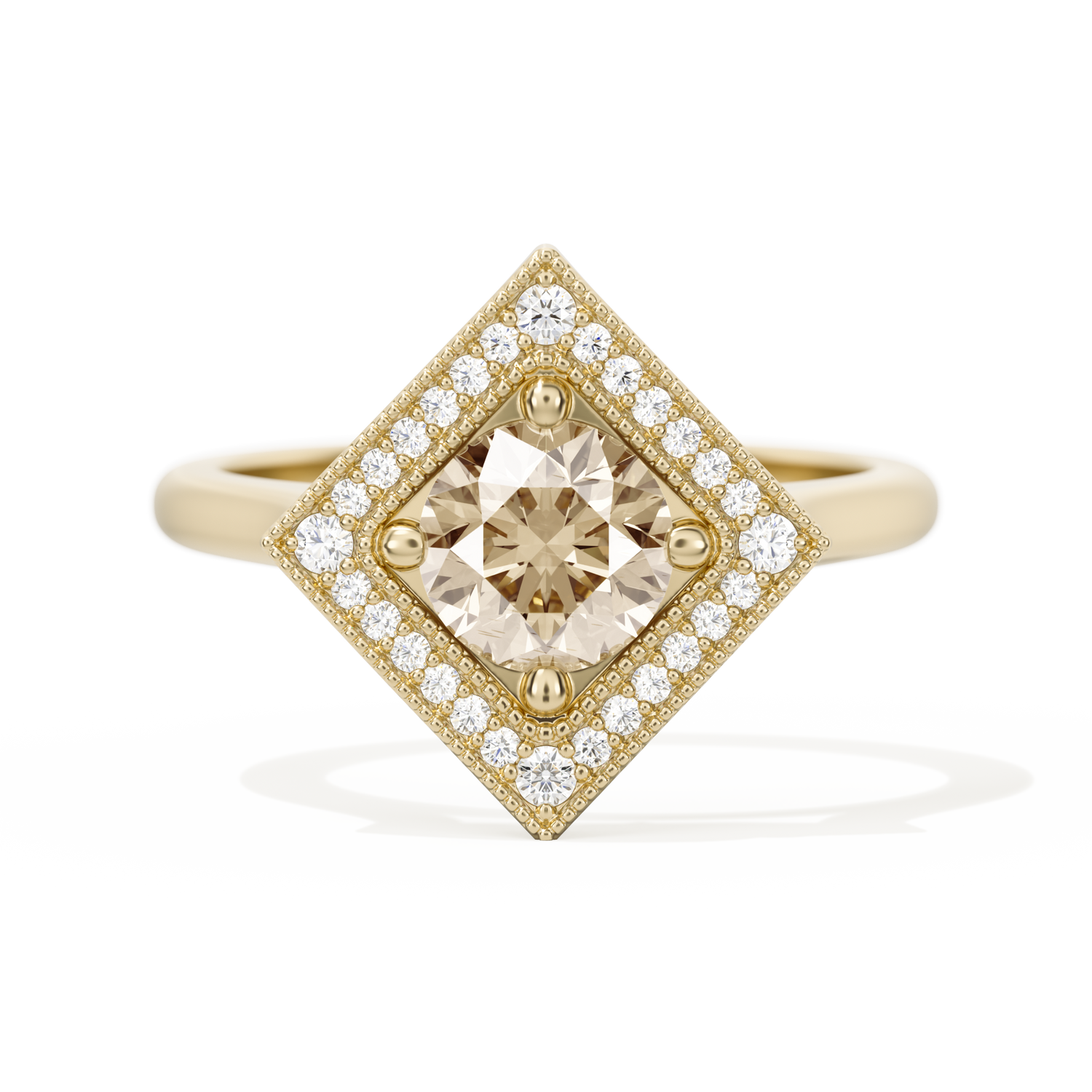 Diamond Shape Halo Round