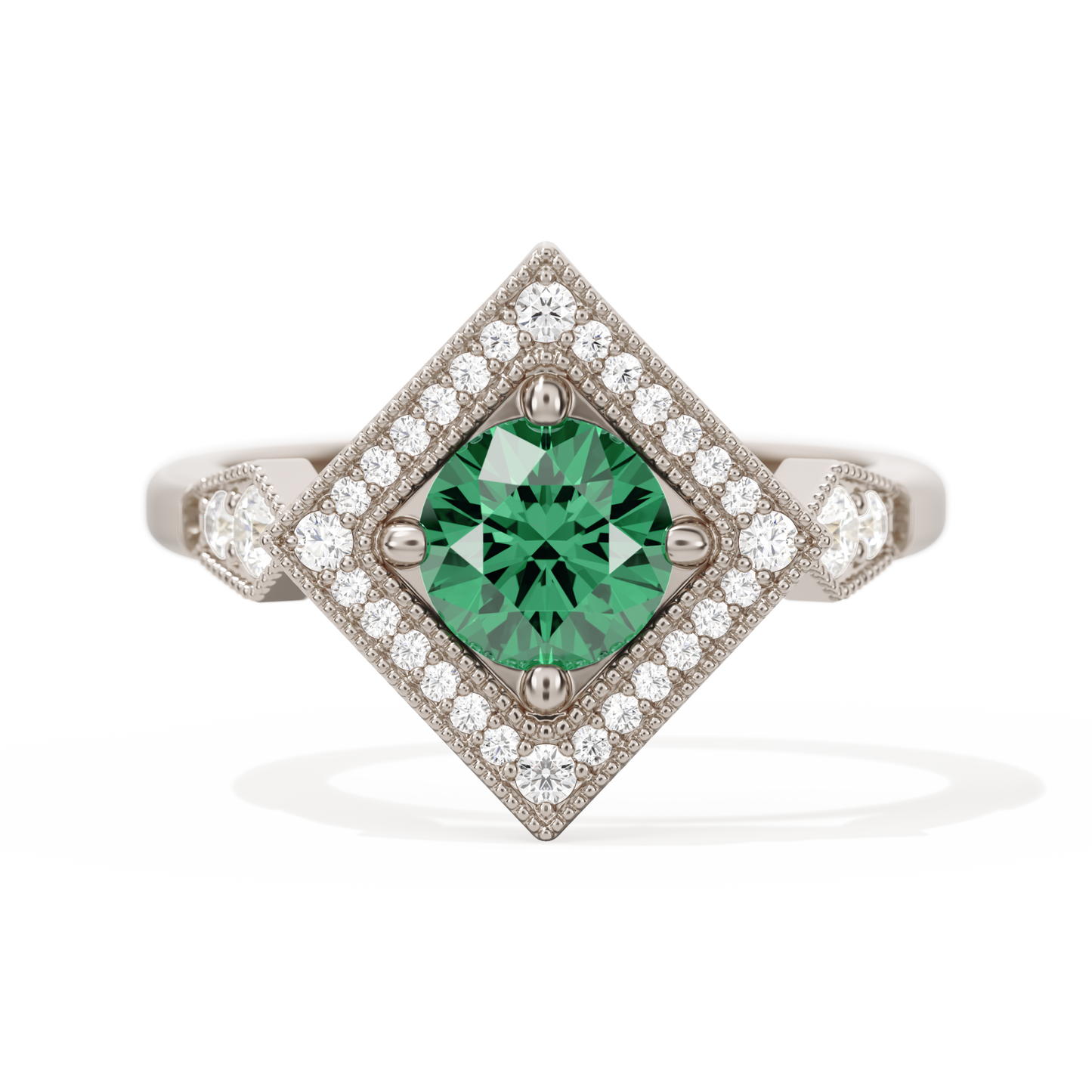 Diamond Shape Halo Round