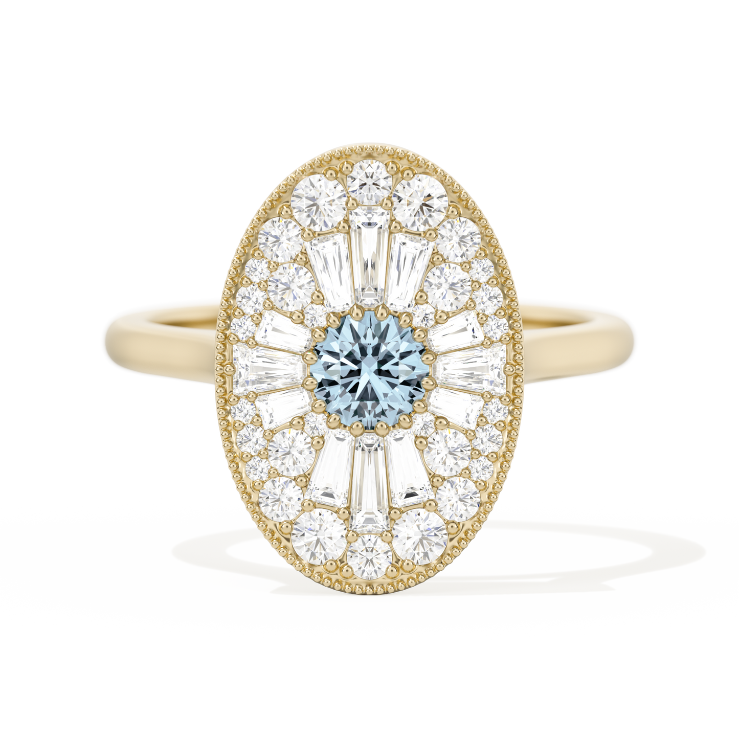 Oval Ballerina Round Center 0.35 ctw