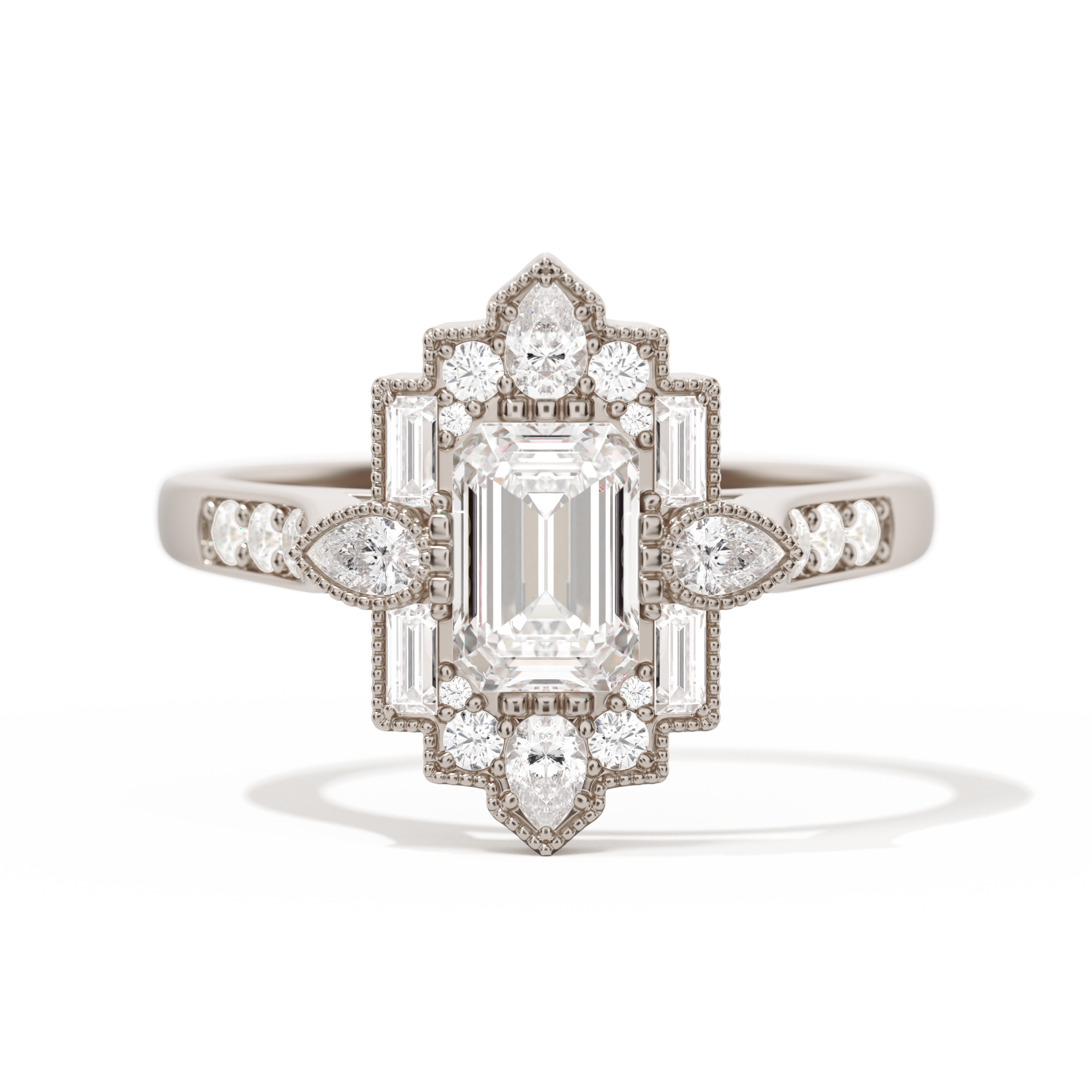 Pear Deco with 6x4 Emerald Cut