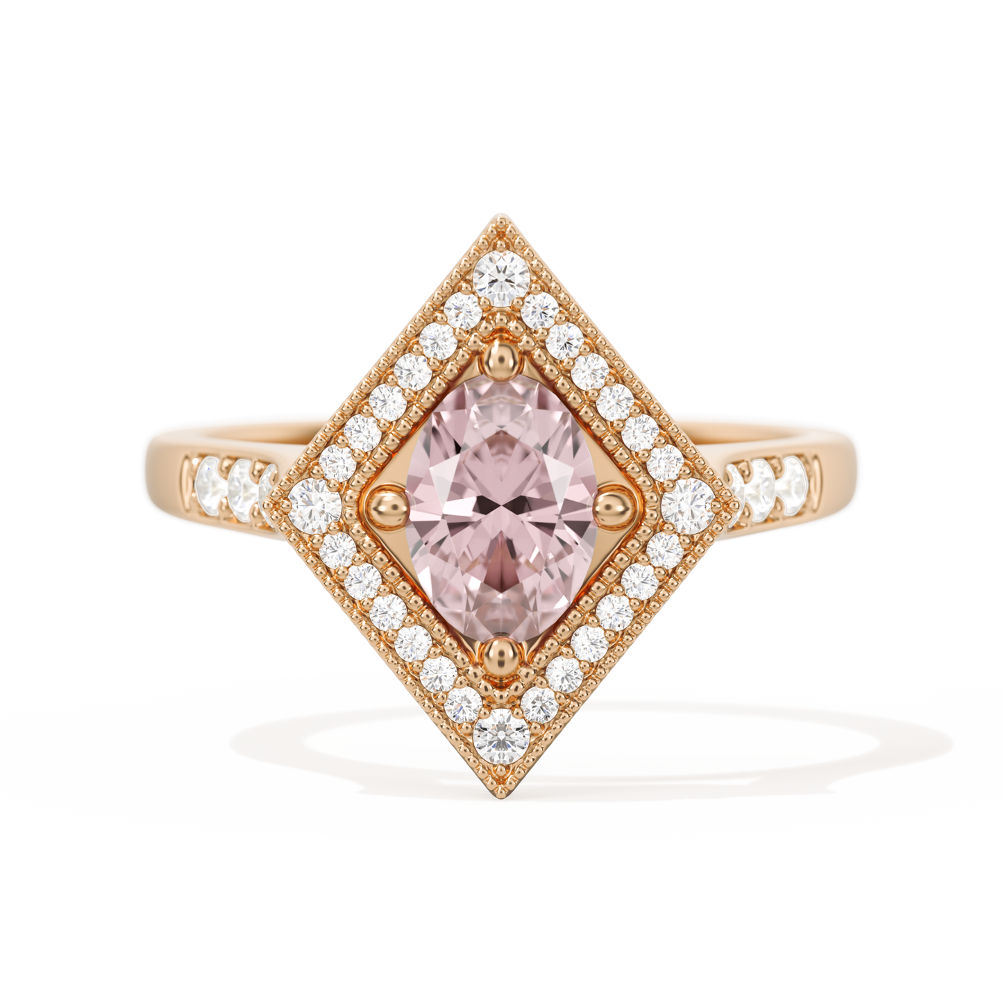 Diamond Shape Halo Oval