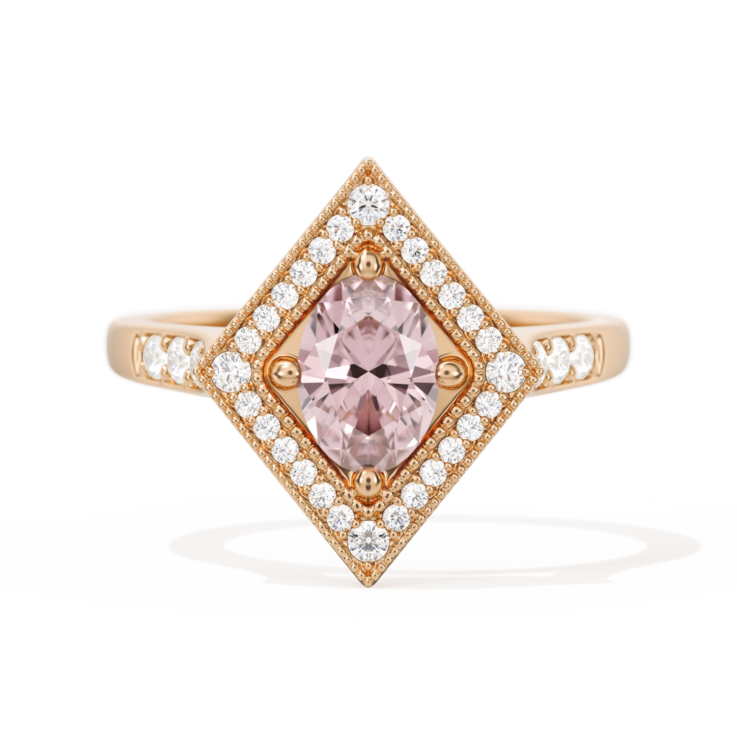 Diamond Shape Halo Oval