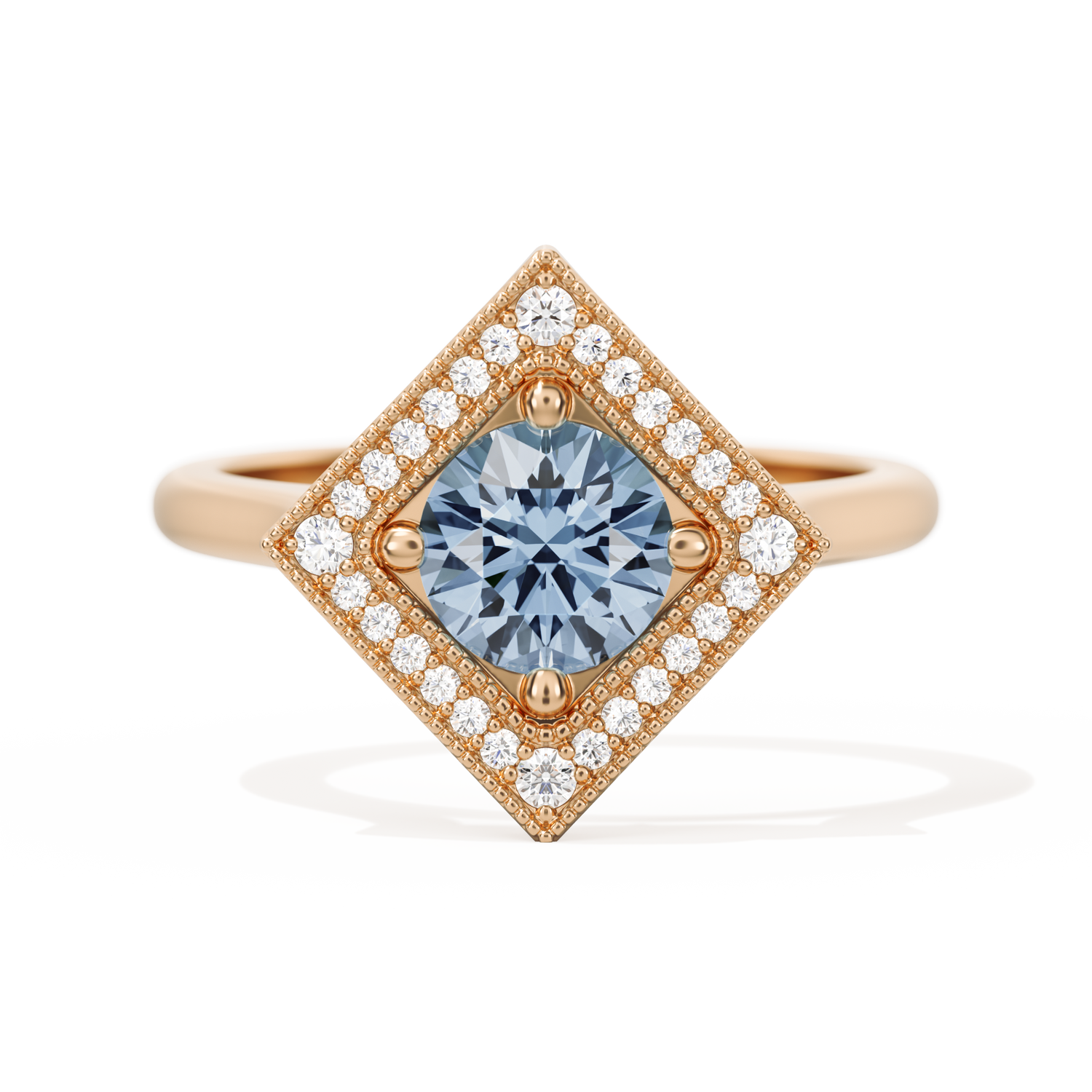 Diamond Shape Halo Round