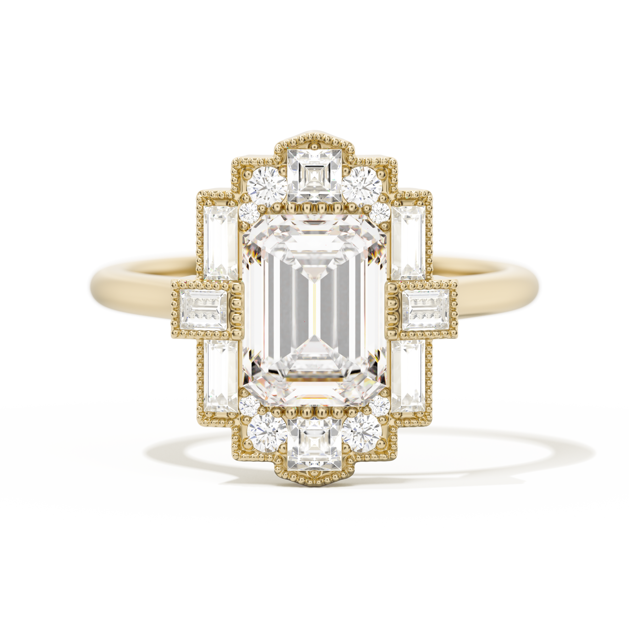 Rectangular Deco with 8x6 Emerald Cut