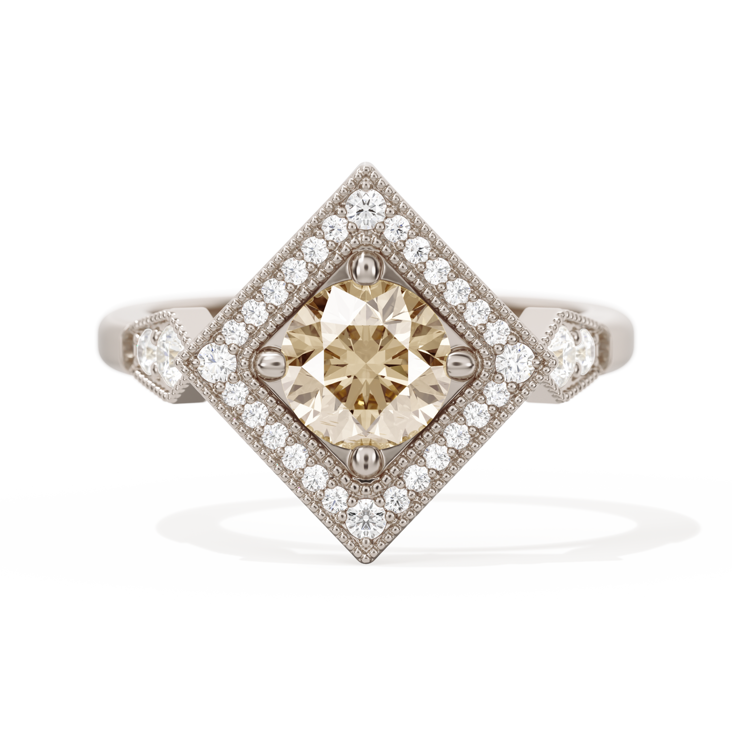 Diamond Shape Halo Round