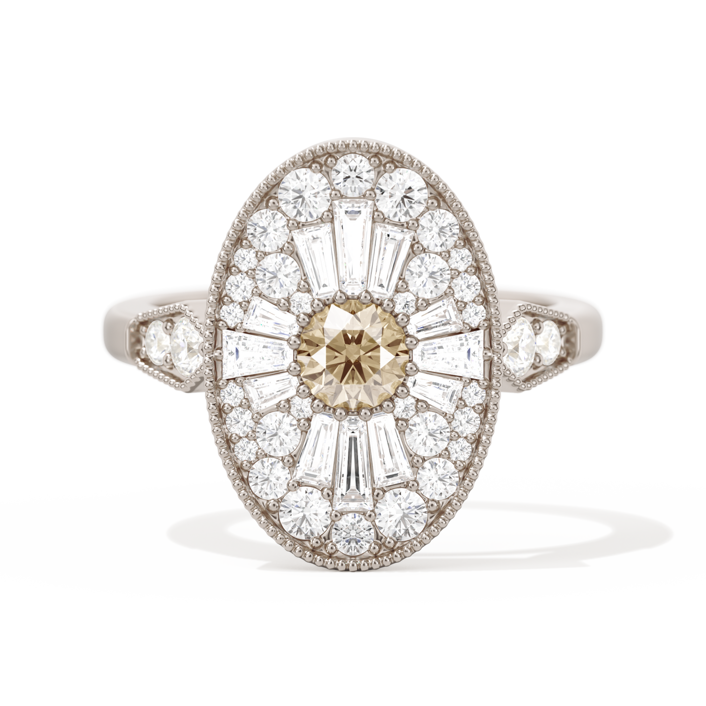 Oval Ballerina Round Center 0.35 ctw