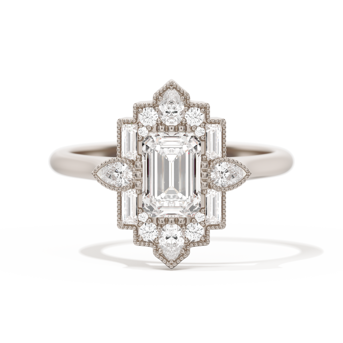 Pear Deco with 6x4 Emerald Cut