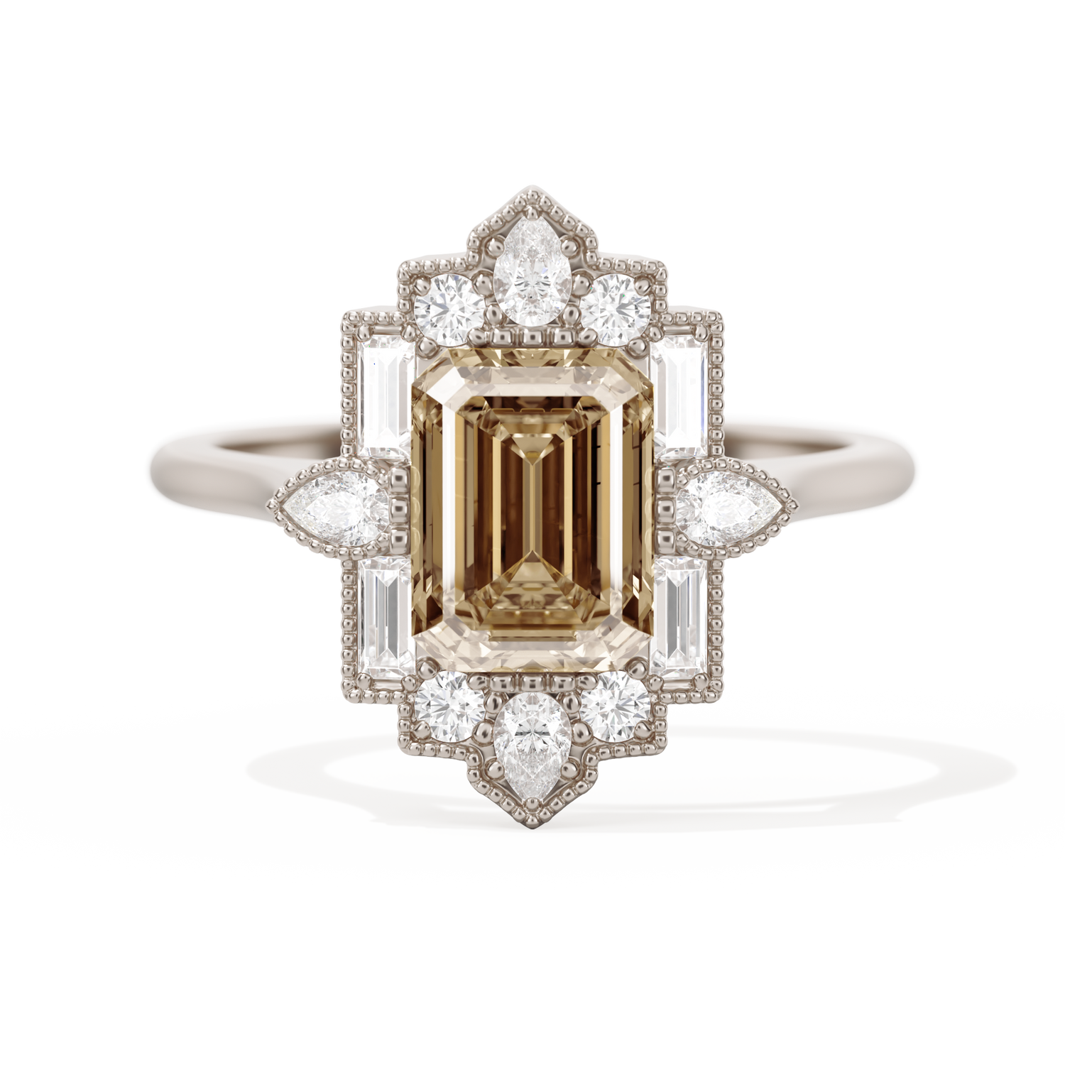 Pear Deco with 8x6 Emerald Cut