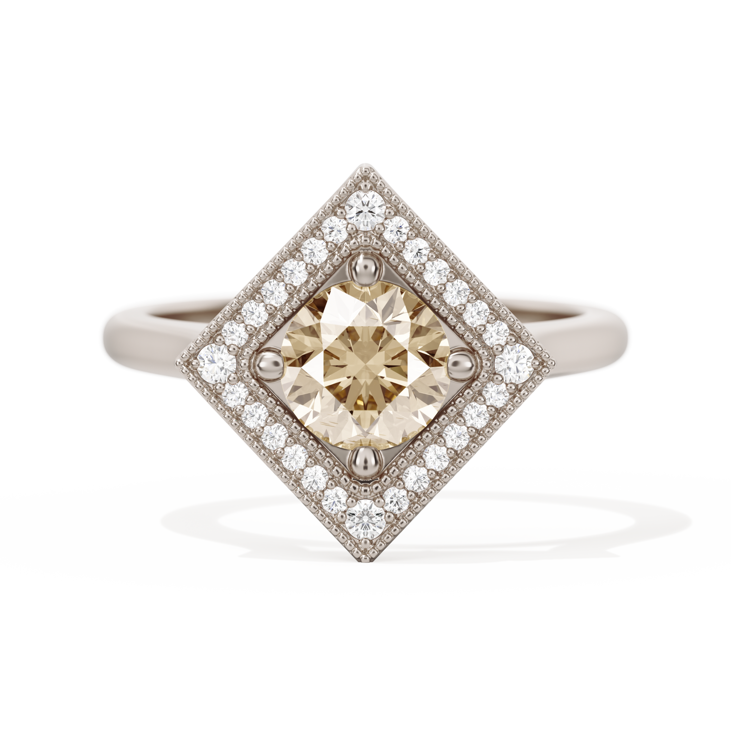 Diamond Shape Halo Round