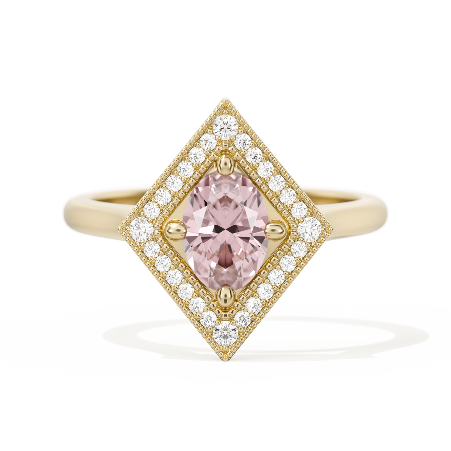 Diamond Shape Halo Oval