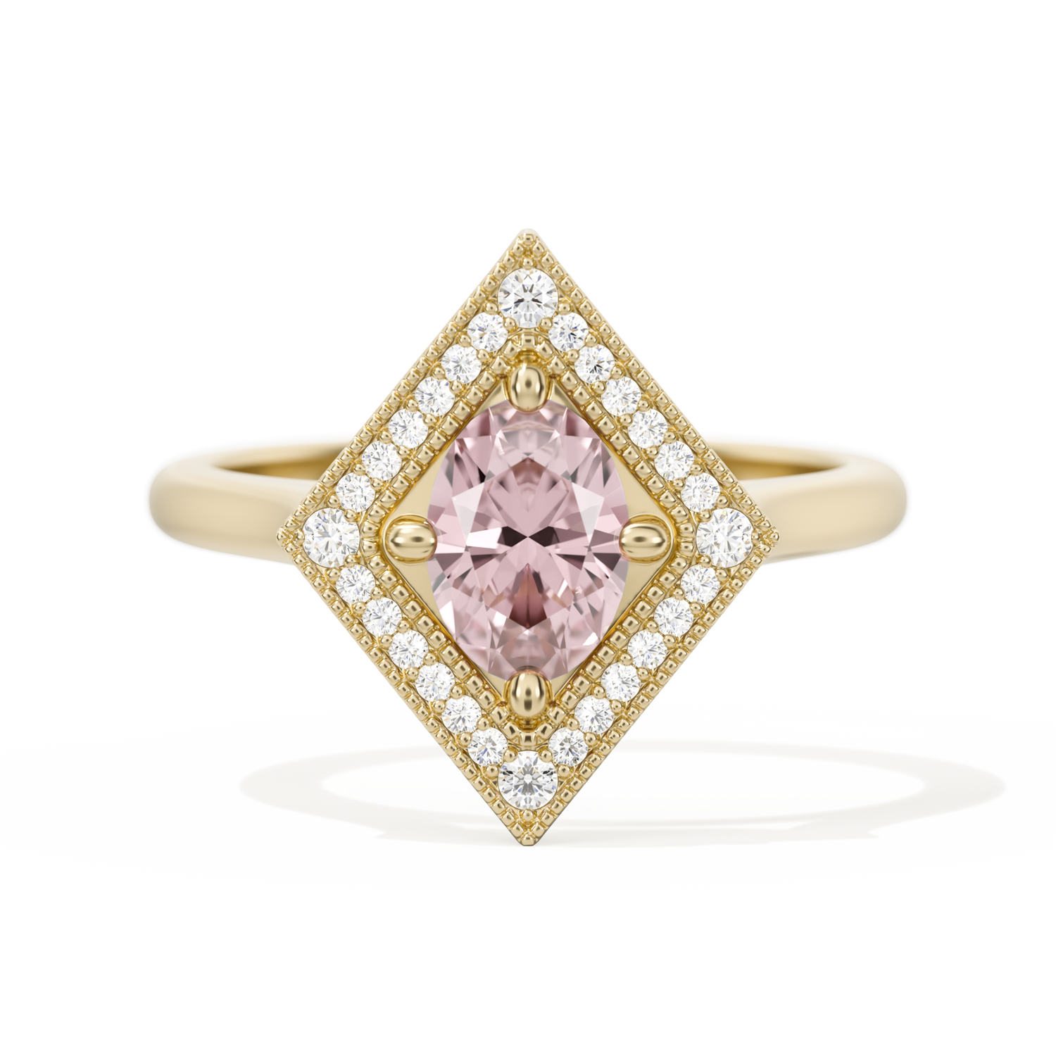 Diamond Shape Halo Oval