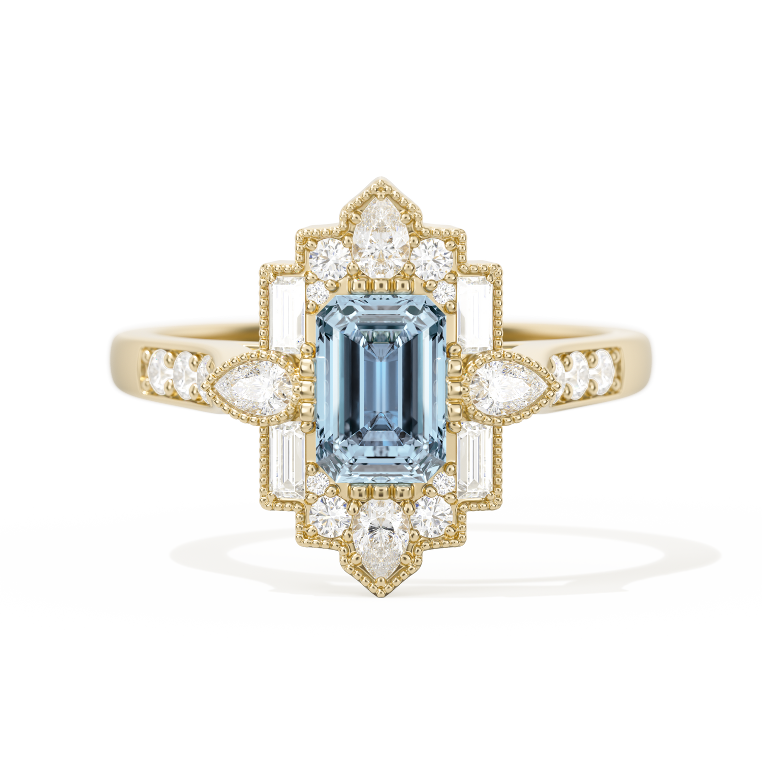 Pear Deco with 6x4 Emerald Cut