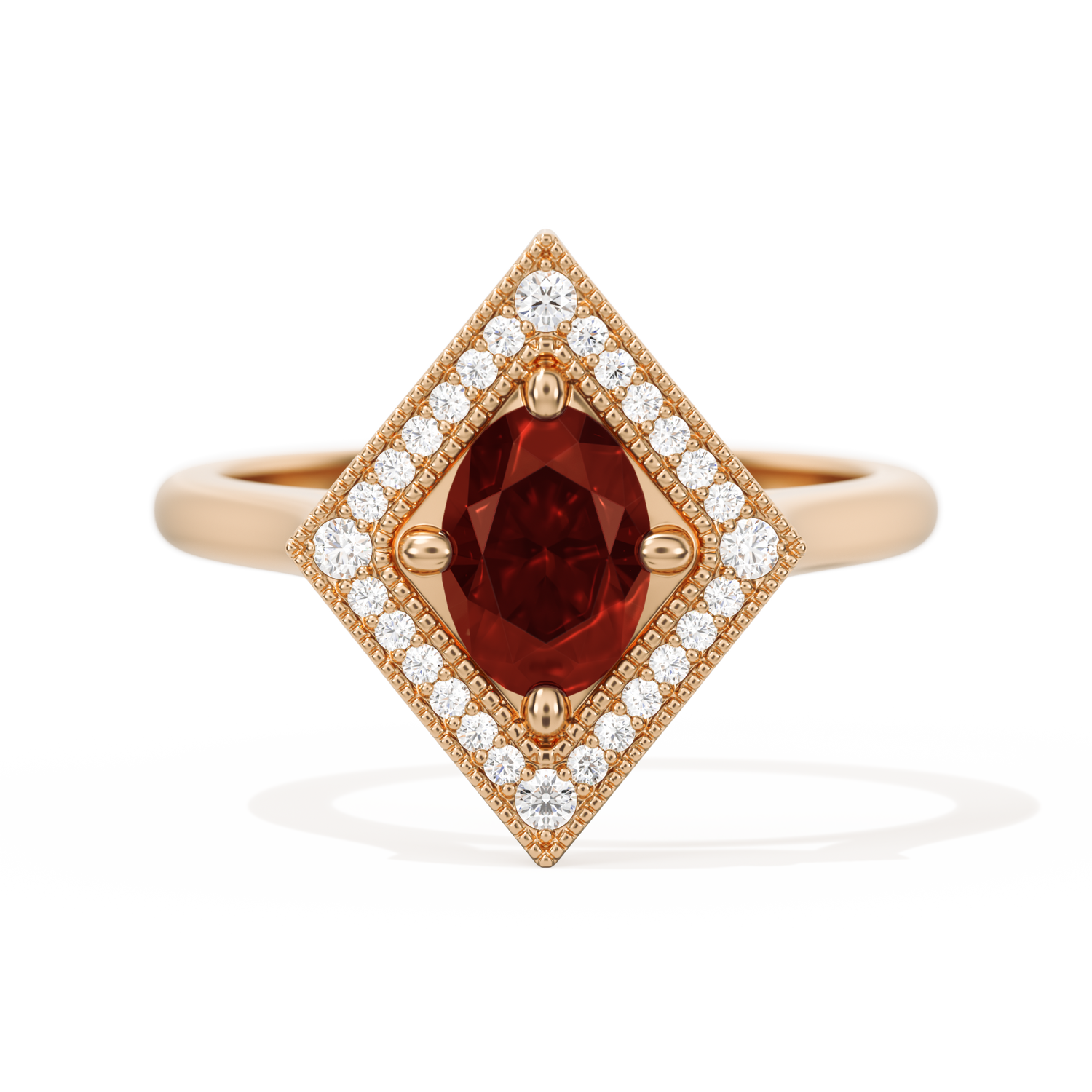 Diamond Shape Halo Oval