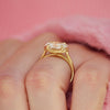 Custom East West Oval Diamond Ring w/ Milgrain Border & Hand Engraved Basket