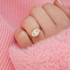Custom East West Oval Diamond Ring w/ Milgrain Border & Hand Engraved Basket