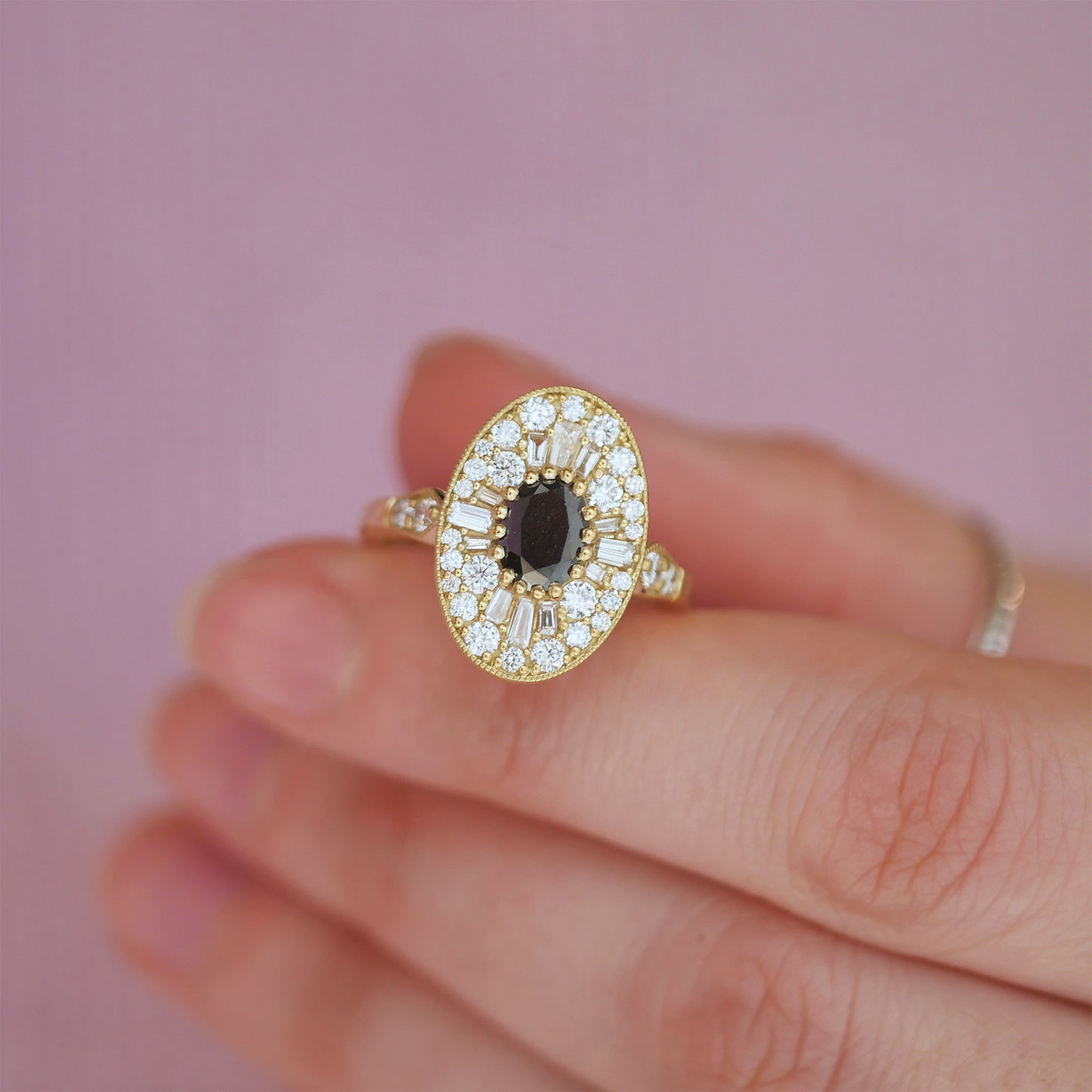 Custom Oval Shape Ballerina Oval Diamond Mosaic Ring