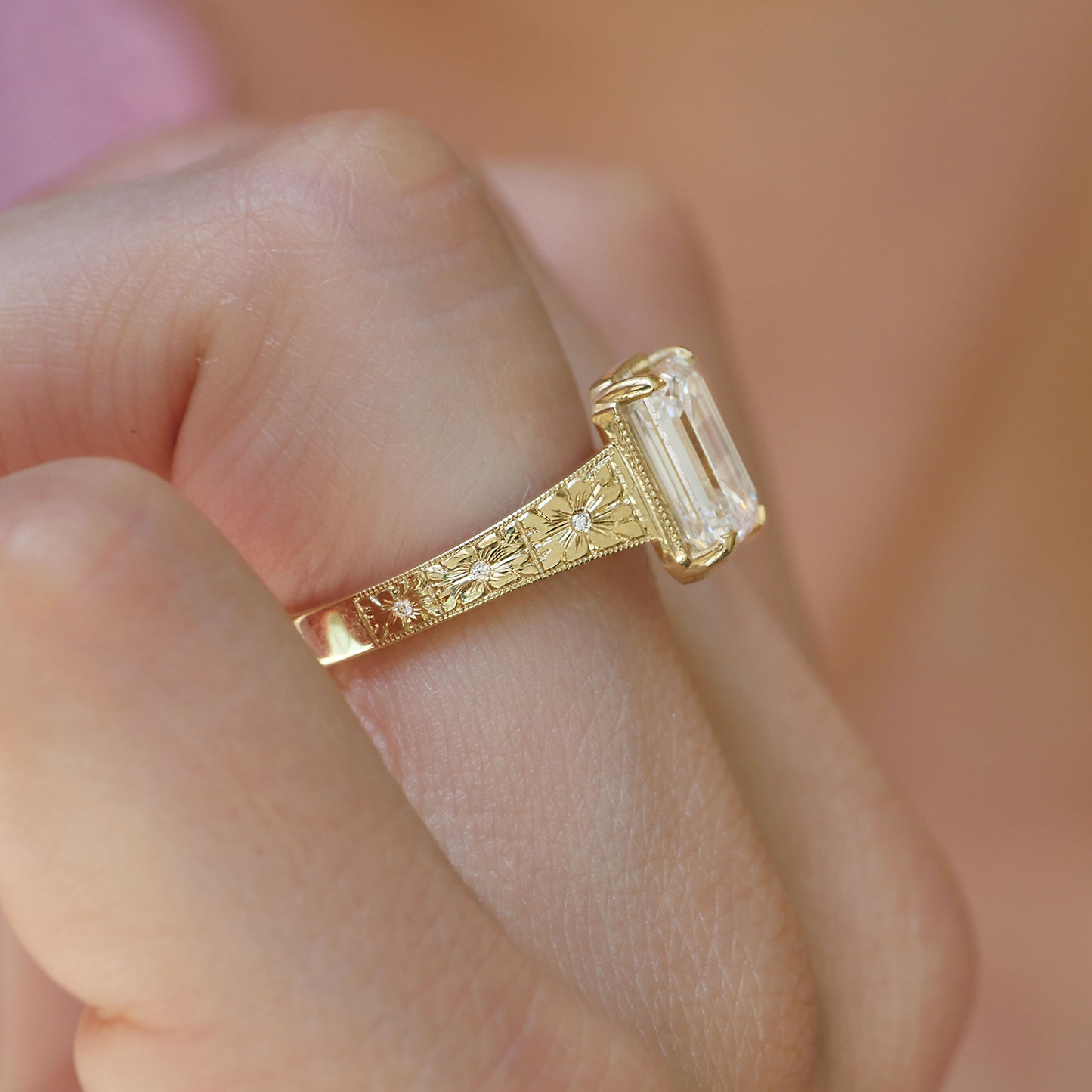 Dawnstar Emerald Cut Diamond Ring