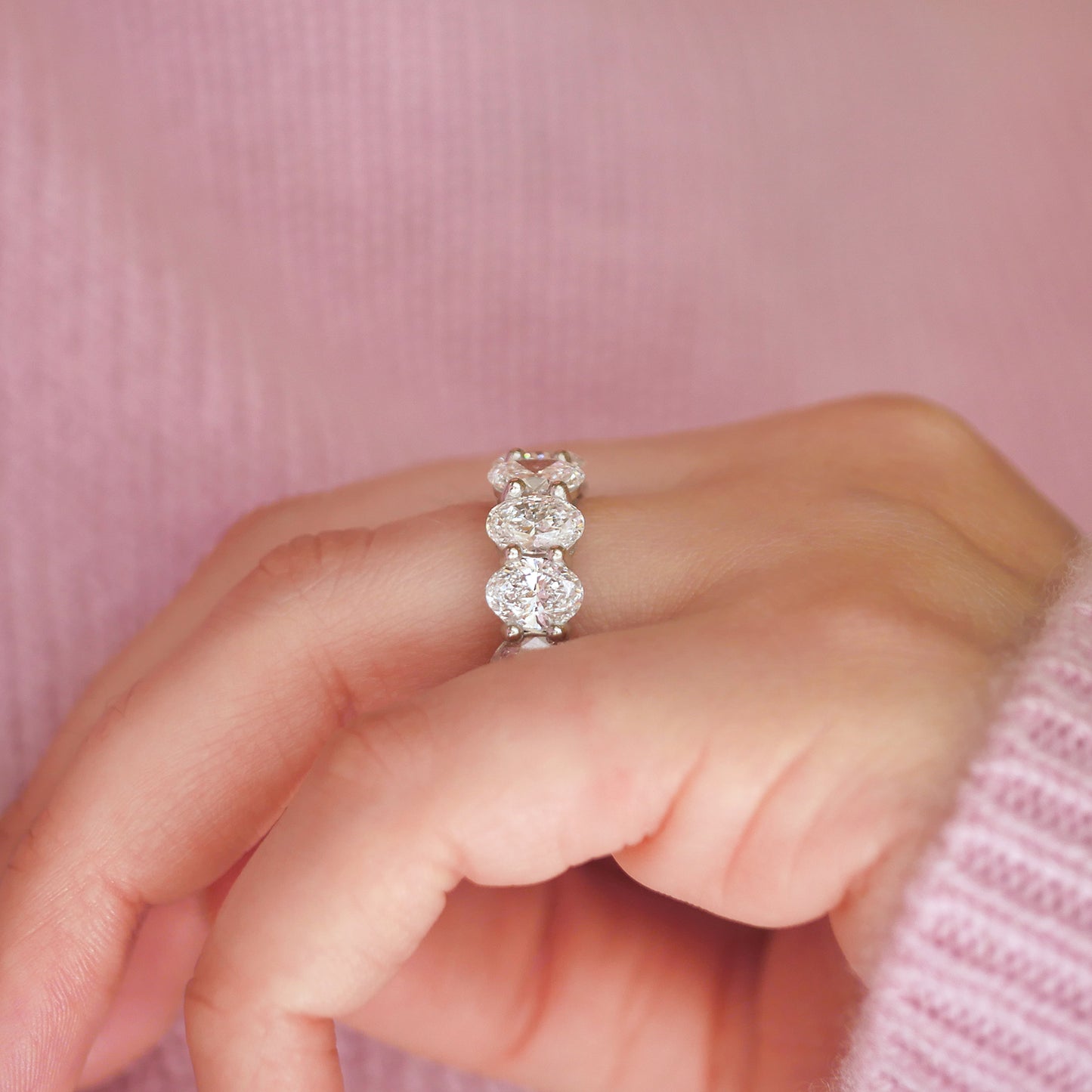 Custom Oval Lab Created Diamond Eternity Ring