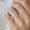 Bi-Color Sapphire Deco Emerald Cut Diamond Mosaic Ring