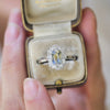 Bi-Color Sapphire Deco Emerald Cut Diamond Mosaic Ring