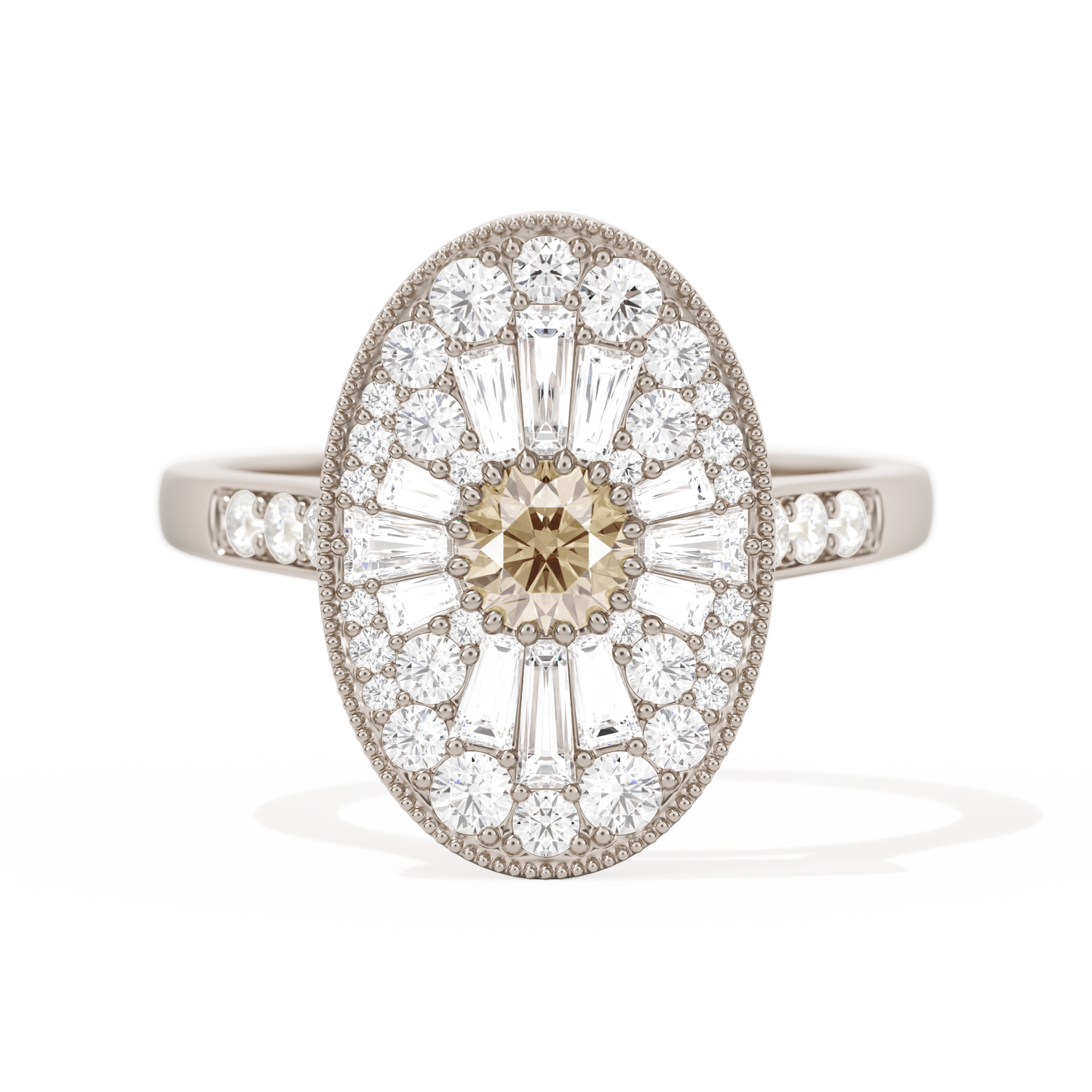 Oval Ballerina Round Center 0.35 ctw