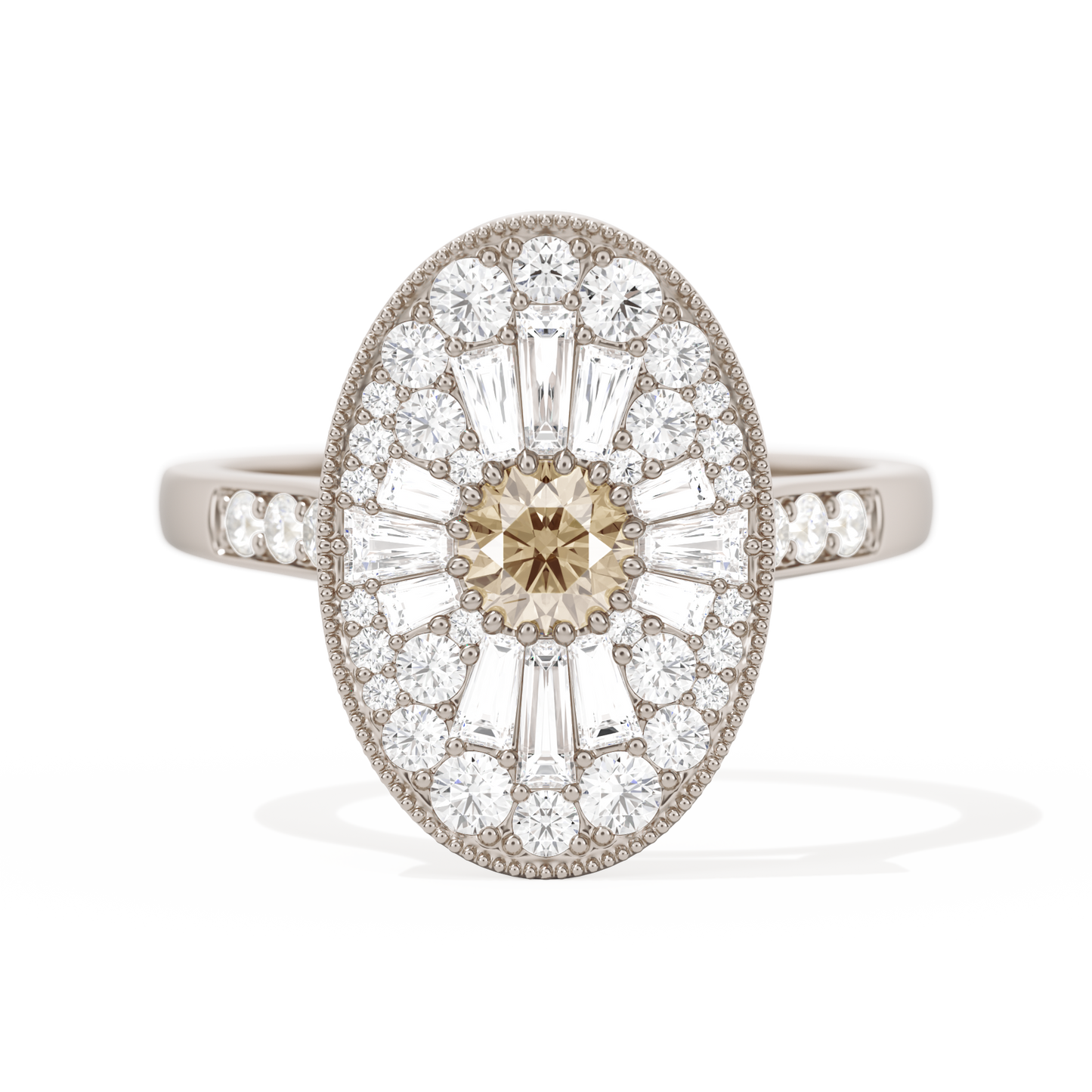 Oval Ballerina Round Center 0.35 ctw