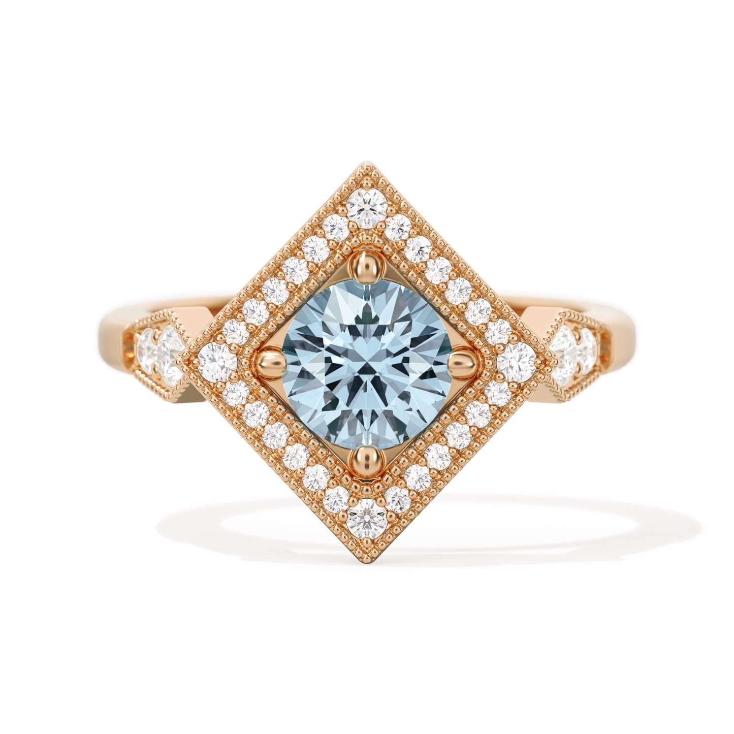 Diamond Shape Halo Round