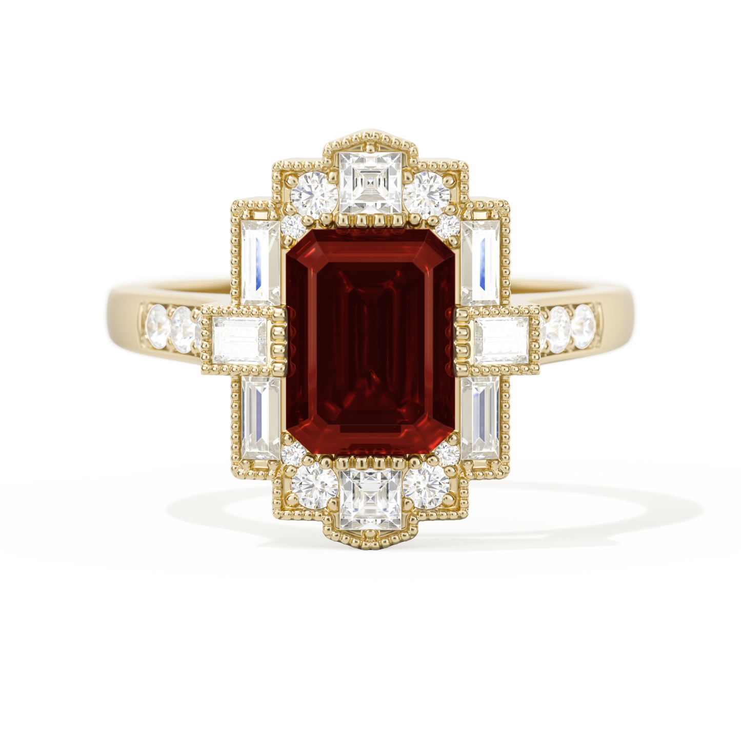 Rectangular Deco with 8x6 Emerald Cut