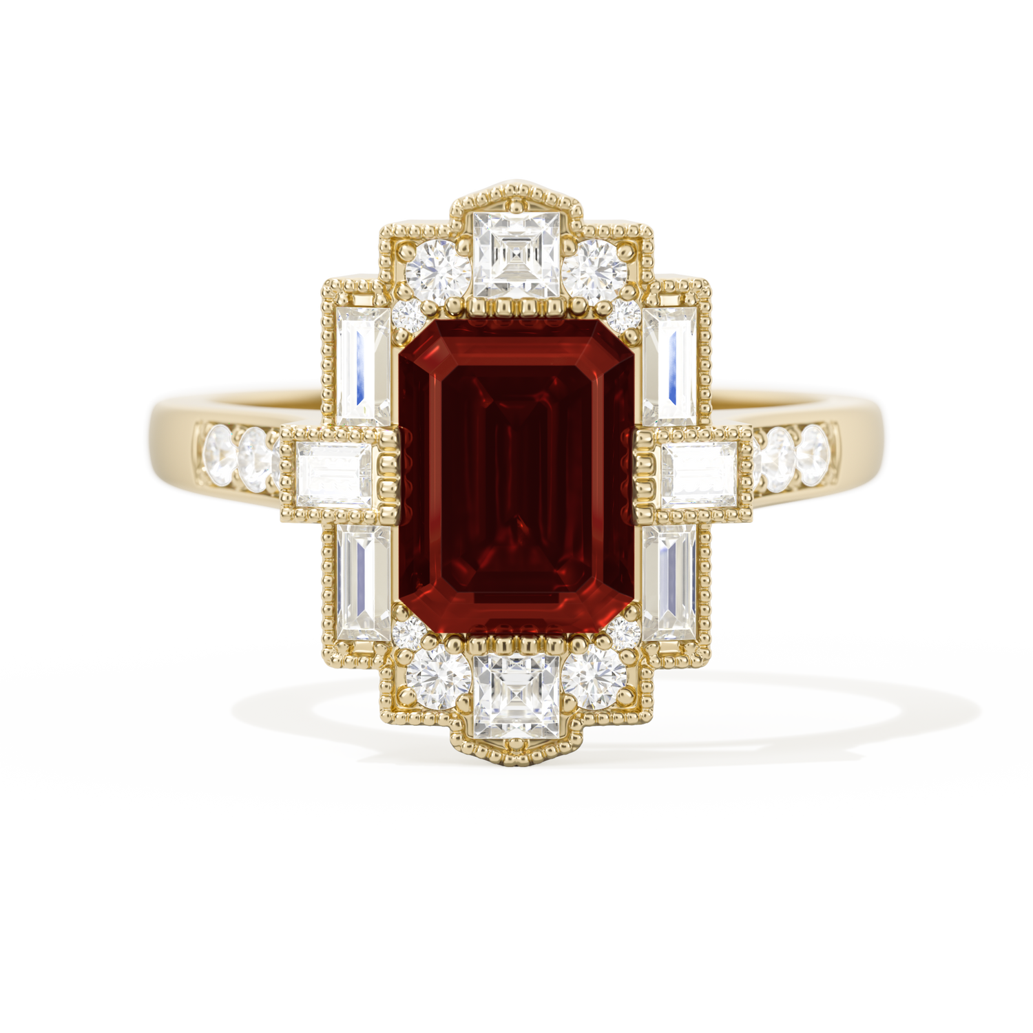 Rectangular Deco with 8x6 Emerald Cut