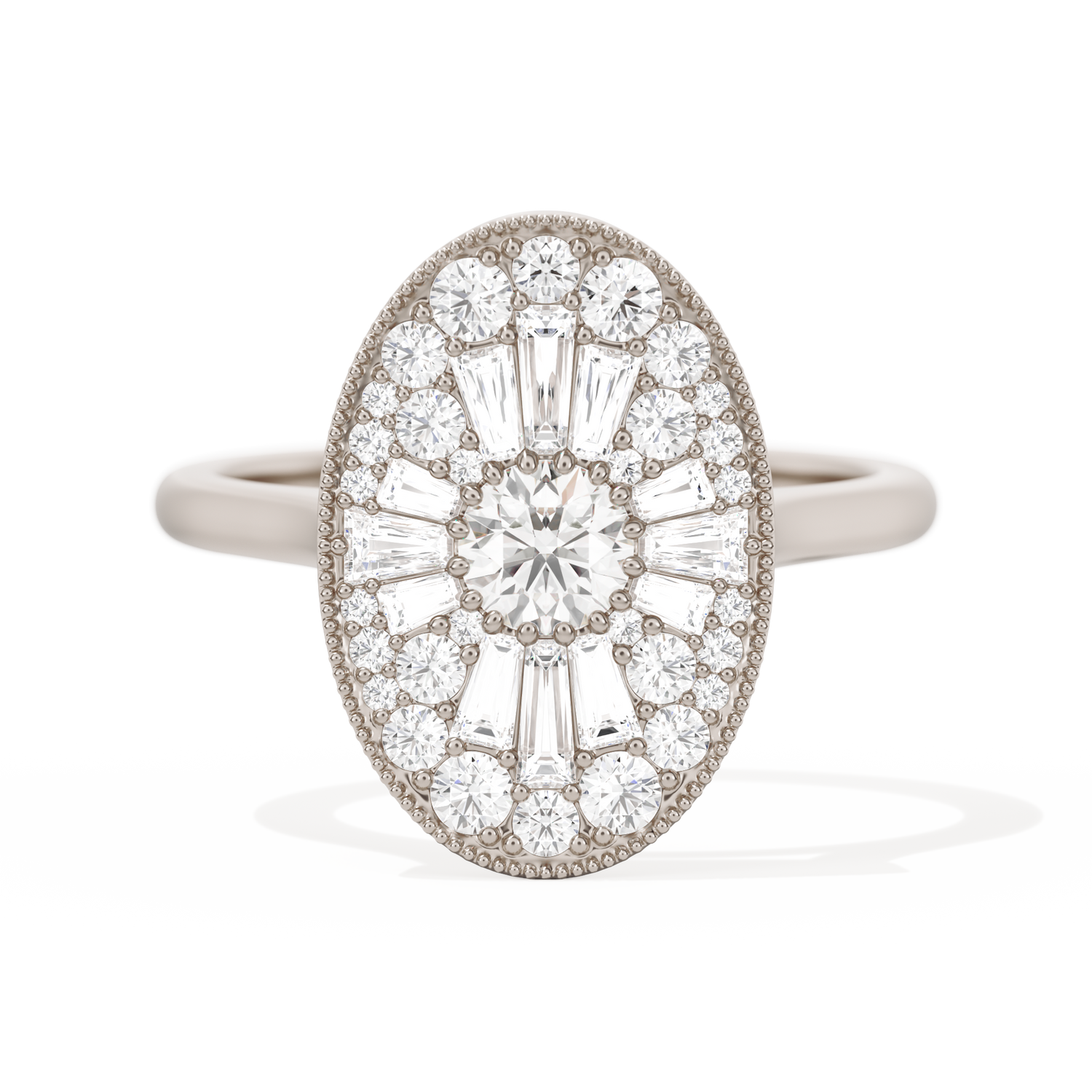 Oval Ballerina Round Center 0.35 ctw