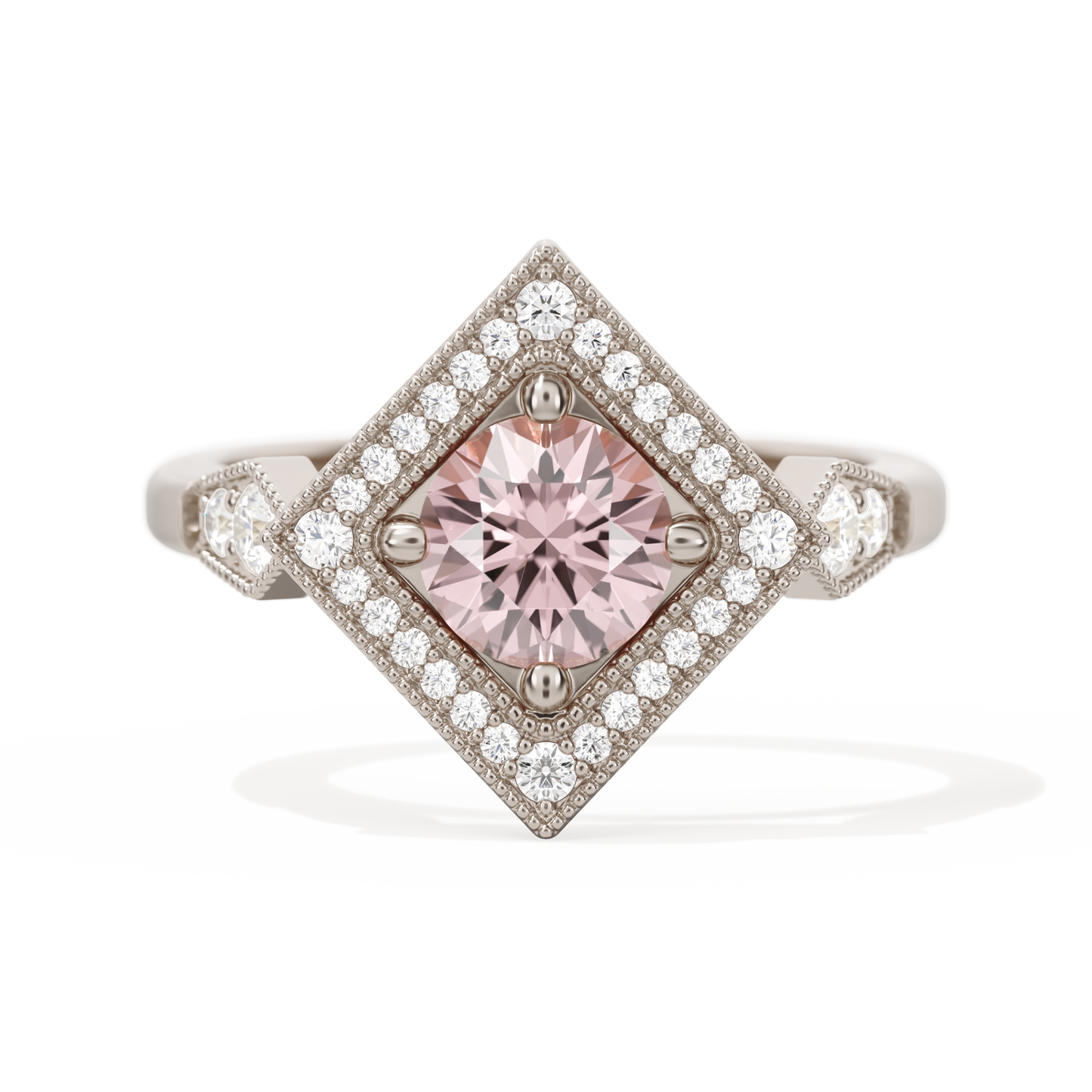 Diamond Shape Halo Round