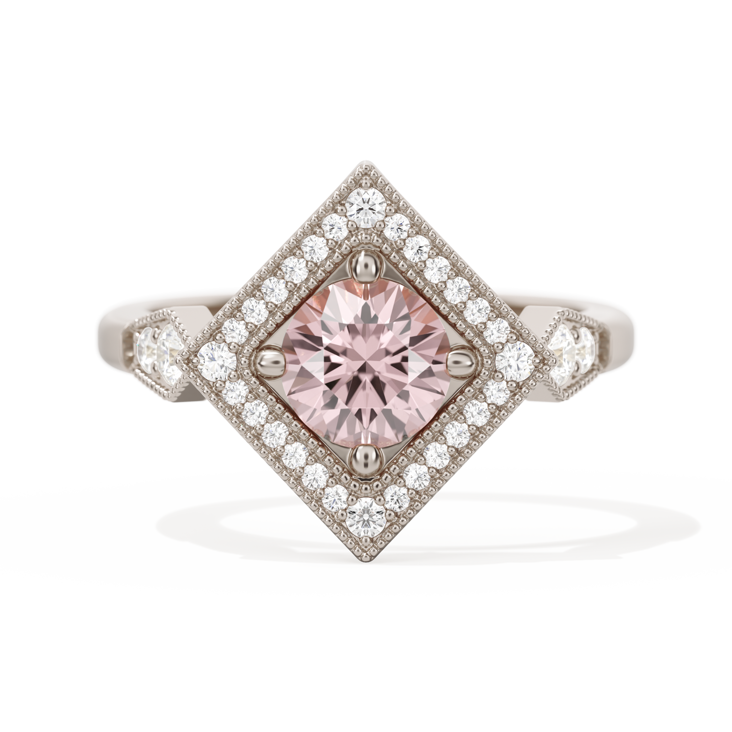 Diamond Shape Halo Round