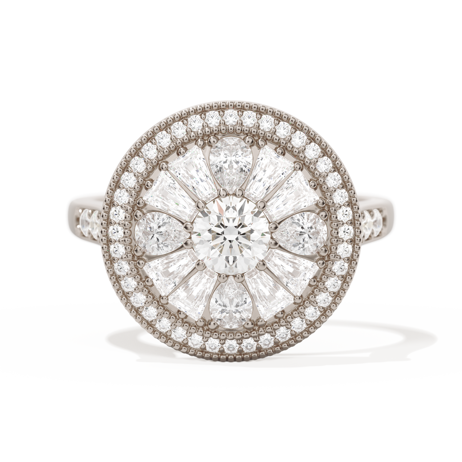 Pear & Baguette Round with Halo