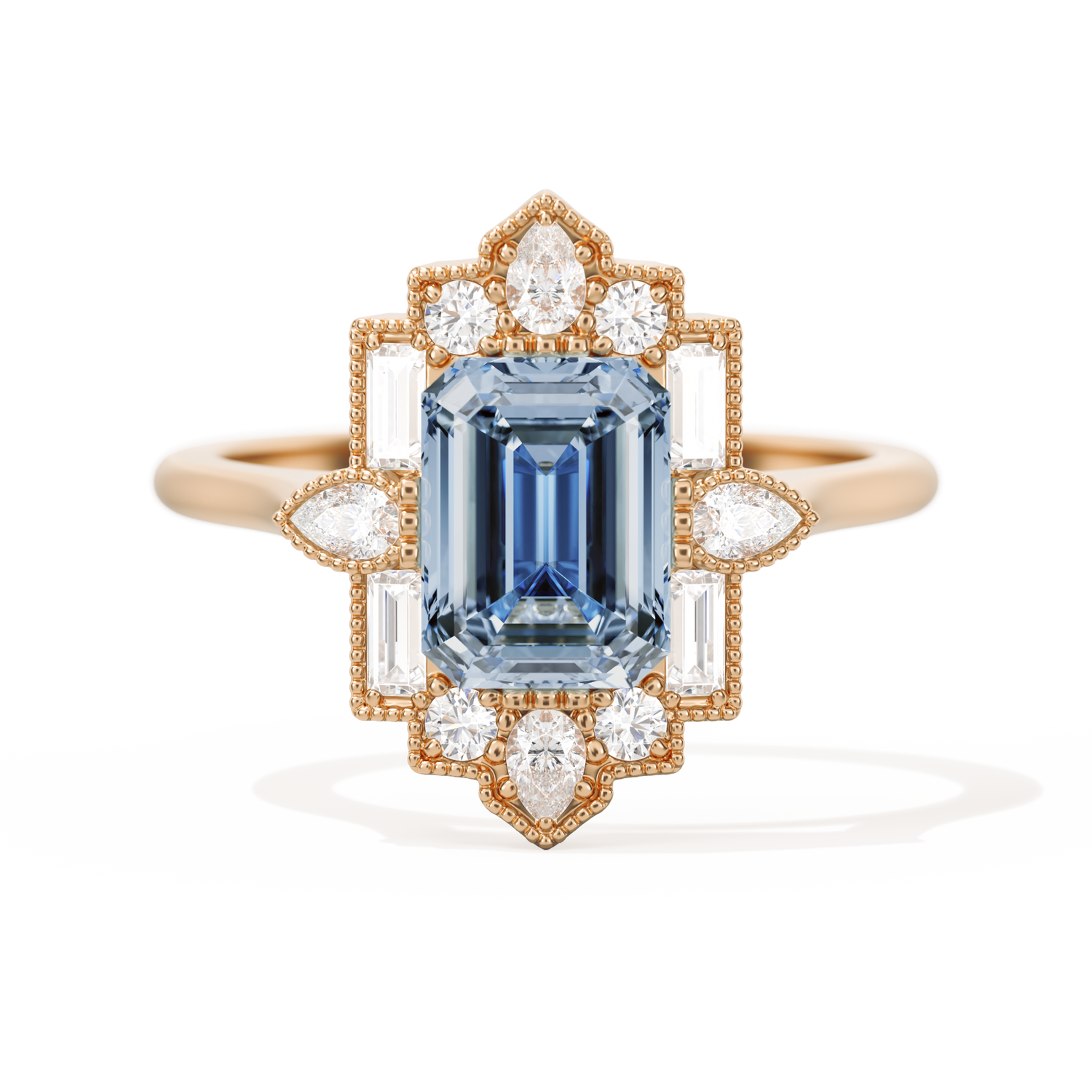 Pear Deco with 8x6 Emerald Cut