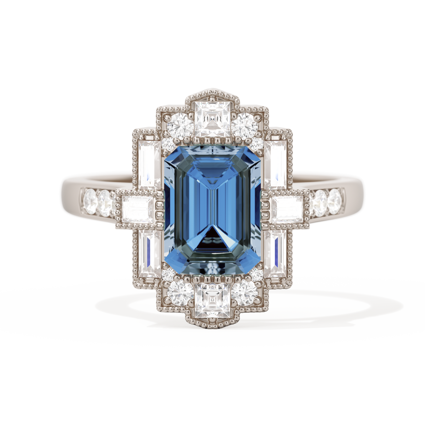 Rectangular Deco with 8x6 Emerald Cut