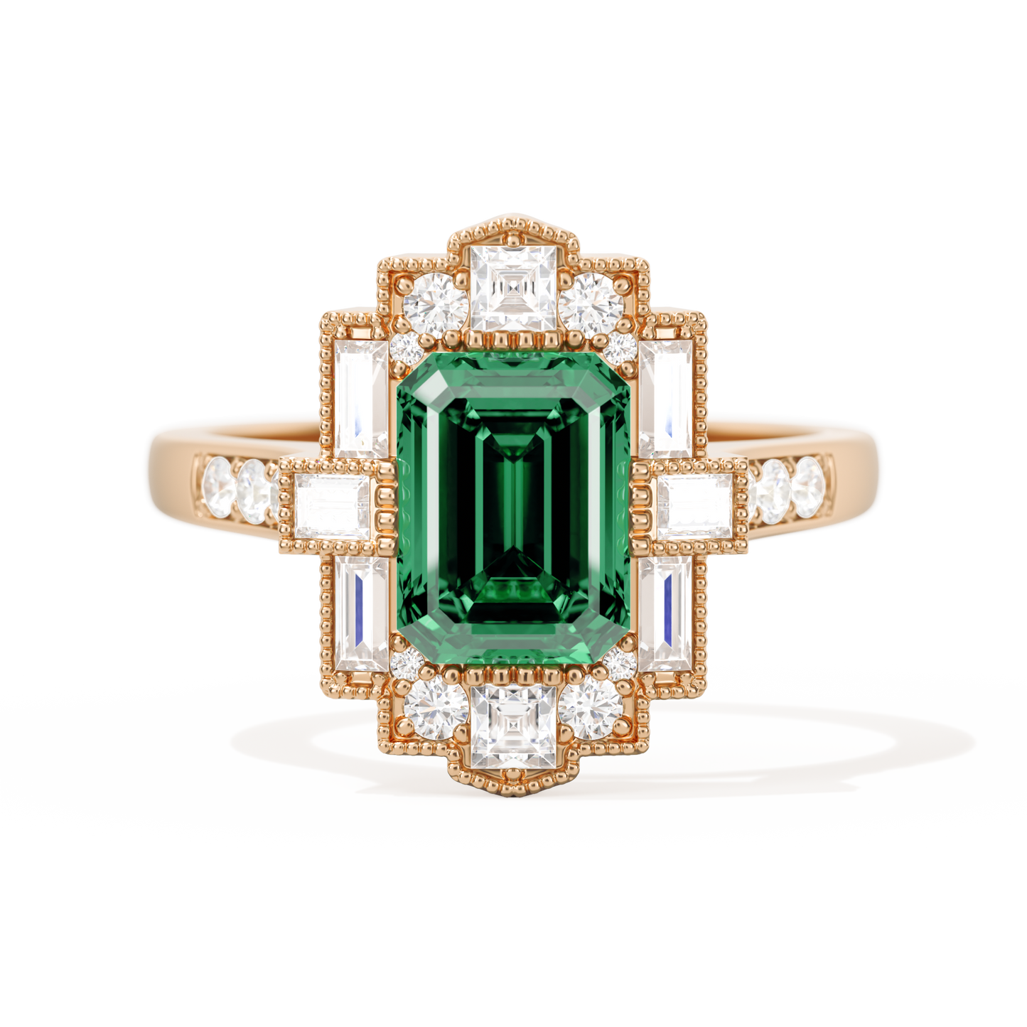 Rectangular Deco with 8x6 Emerald Cut