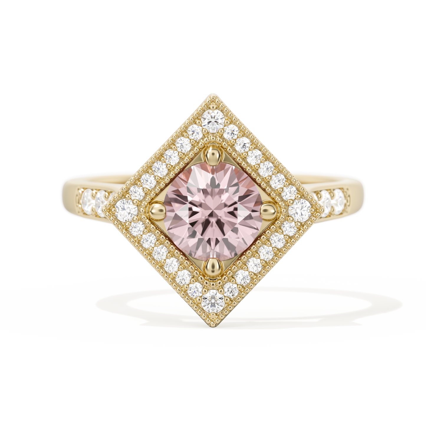 Diamond Shape Halo Round