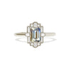 Bi-Color Sapphire Deco Emerald Cut Diamond Mosaic Ring