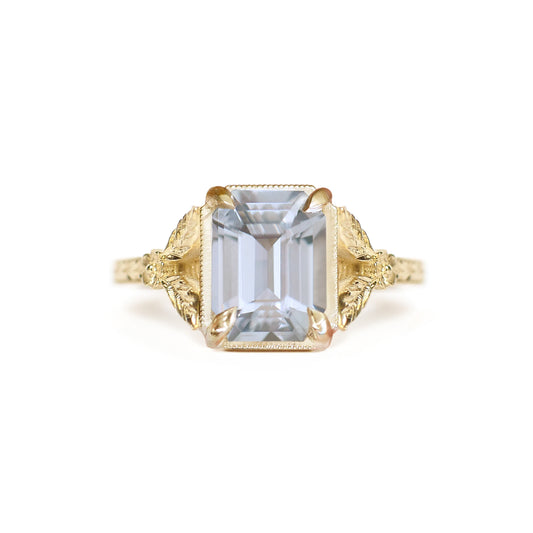 Light Grey Green Sapphire Split Shank Solitaire