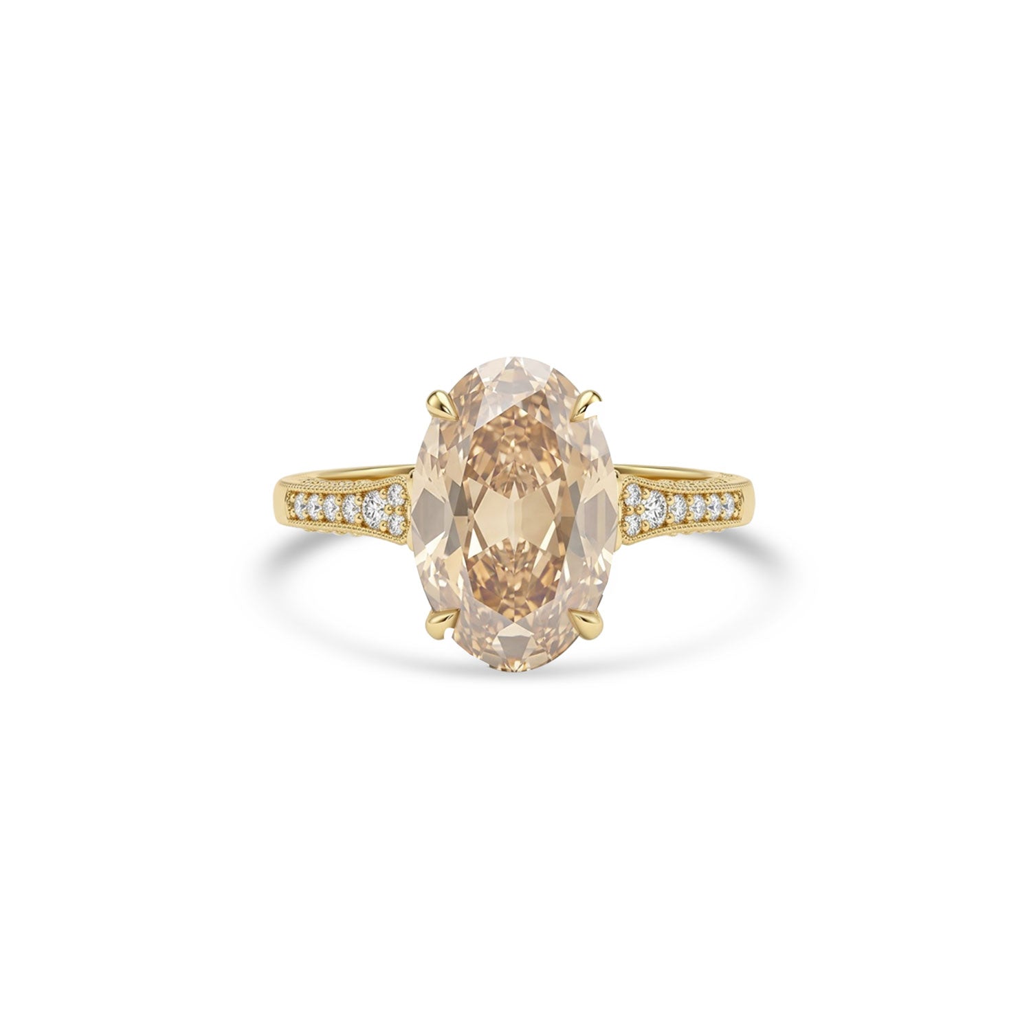 Starfall Champagne Old European Oval Diamond Ring