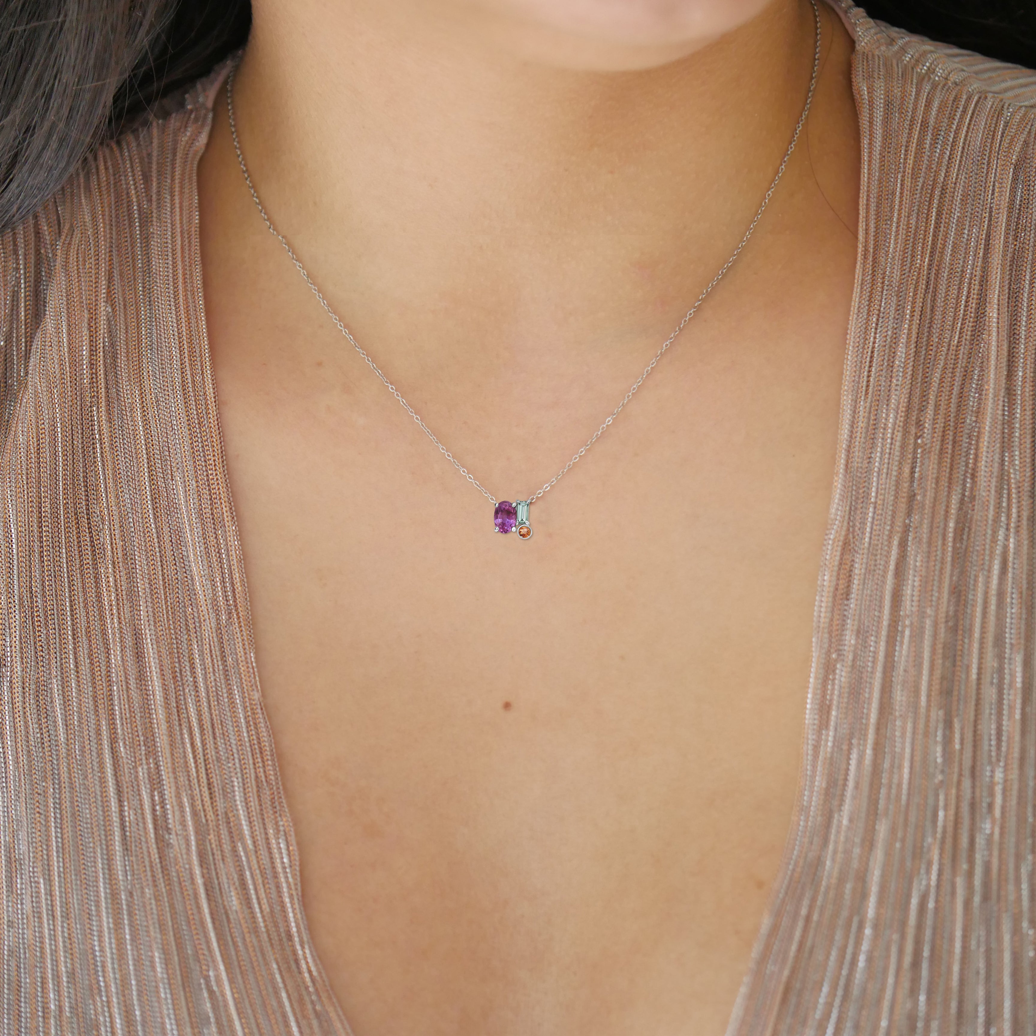 Pink Sapphire Confetti Pendant | Berlinger Jewelry