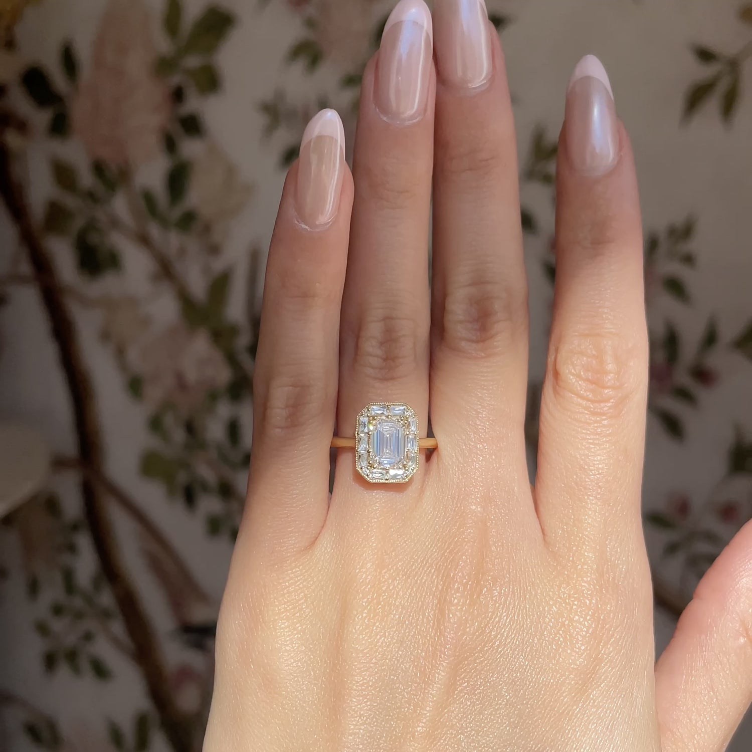 2 cttw Halo Princess Square Cut Diamond Engagement Ring 14k White Gold